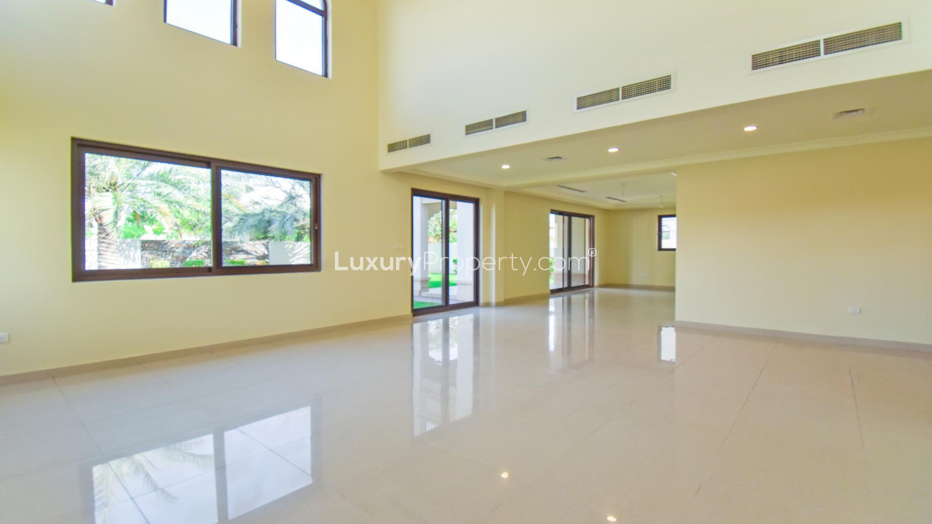 Spacious living room in 4-bedroom villa, Arabian Ranches 2, Rasha community, Type 2 layout