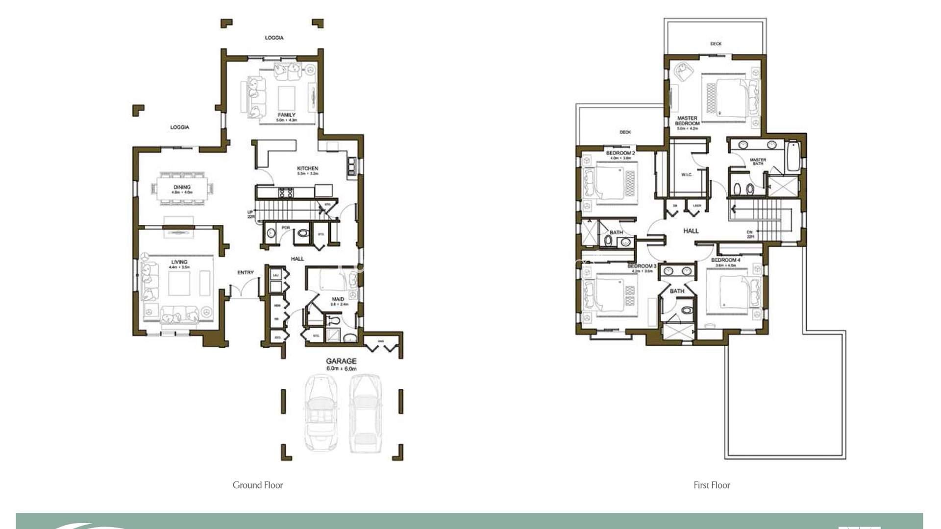 Luxurious 4-bedroom Spanish villa exterior in Rasha, Arabian Ranches 2 with palm trees