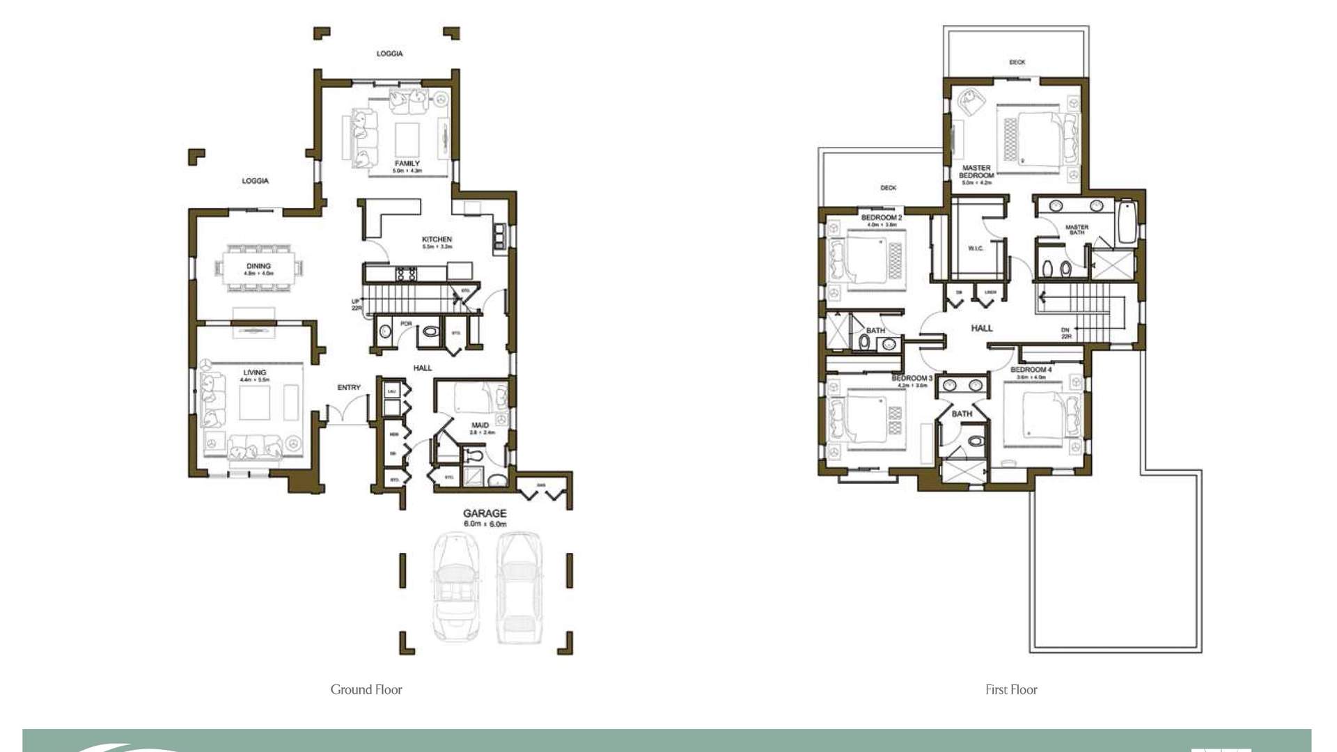 Luxurious 4-bedroom Spanish villa exterior in Rasha, Arabian Ranches 2 with palm trees