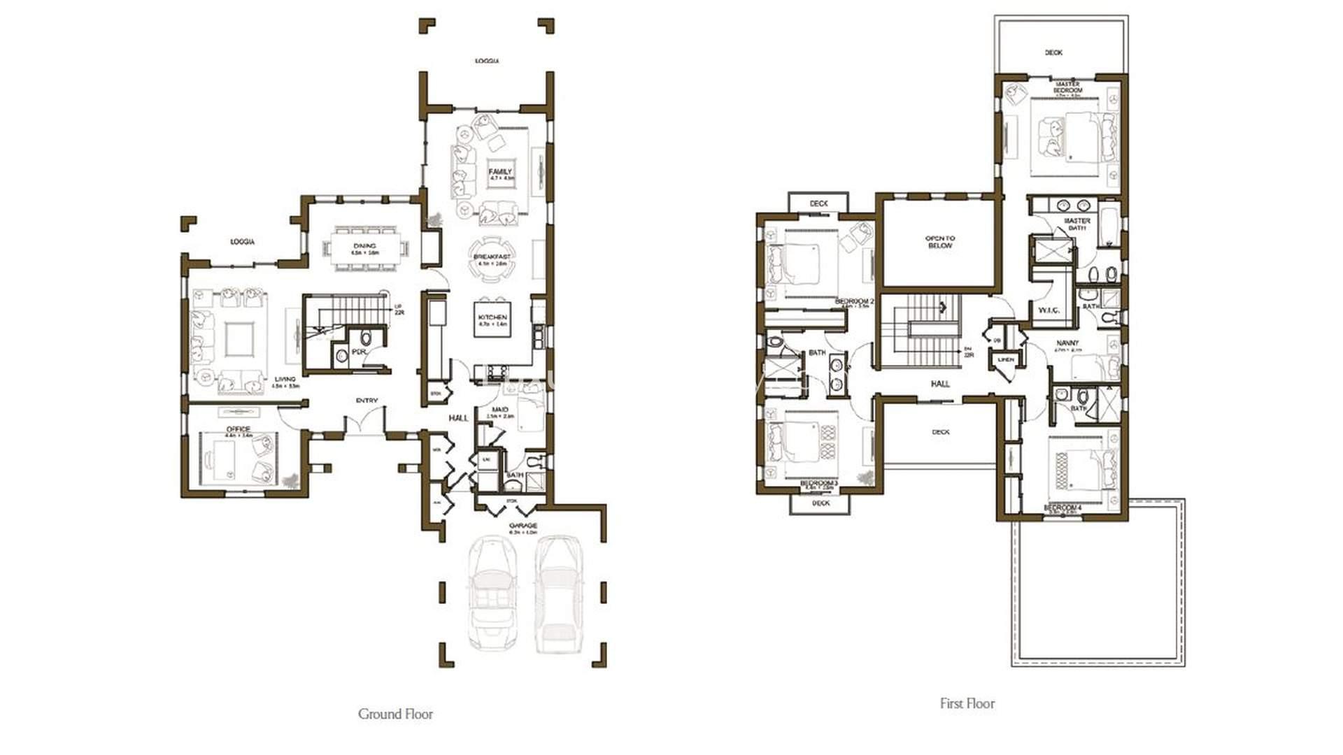 Spanish-style villa exterior in Rasha, Arabian Ranches 2, featuring four bedrooms for sale