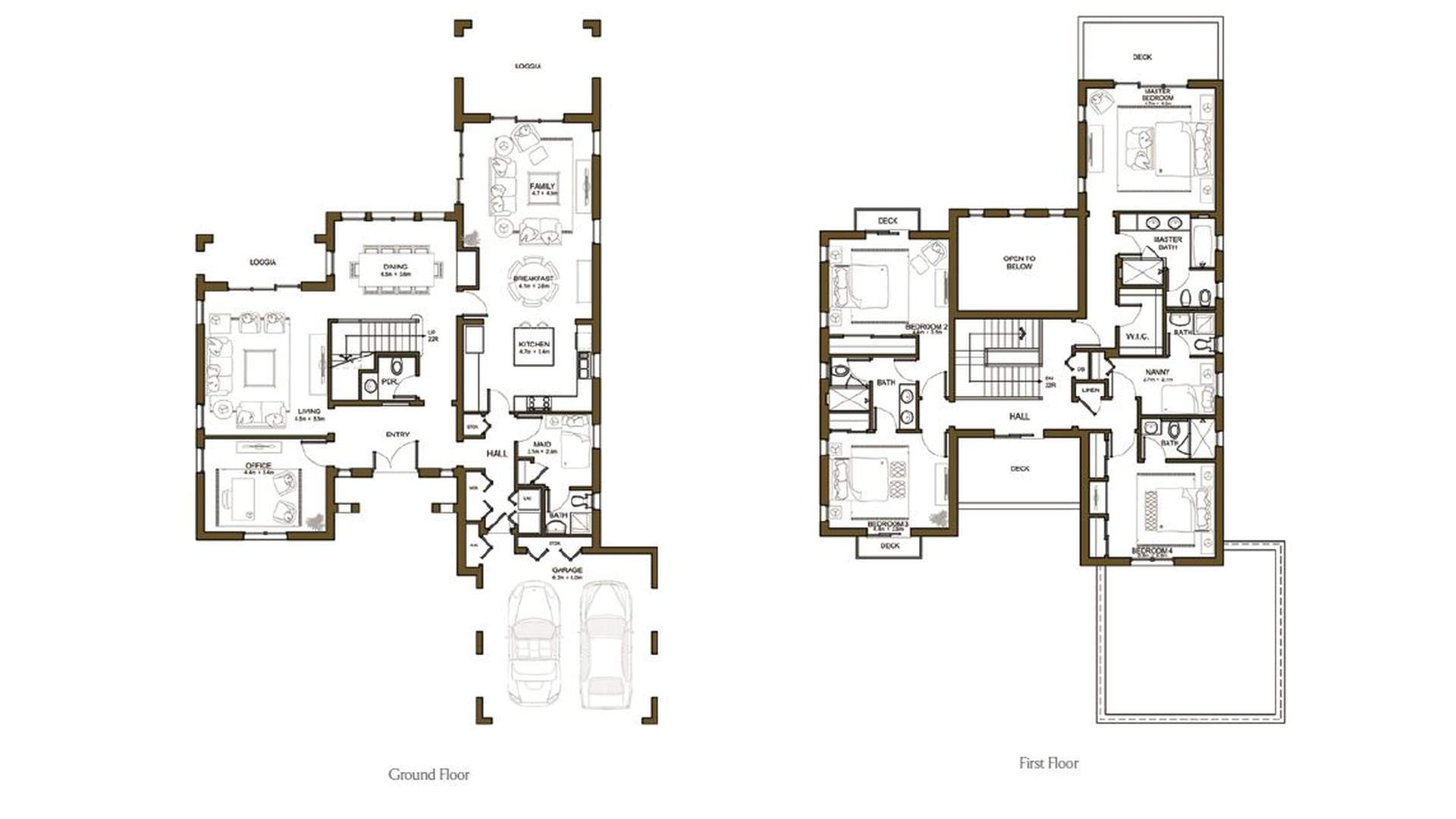 Spanish-style villa exterior in Rasha, Arabian Ranches 2, featuring four bedrooms for sale