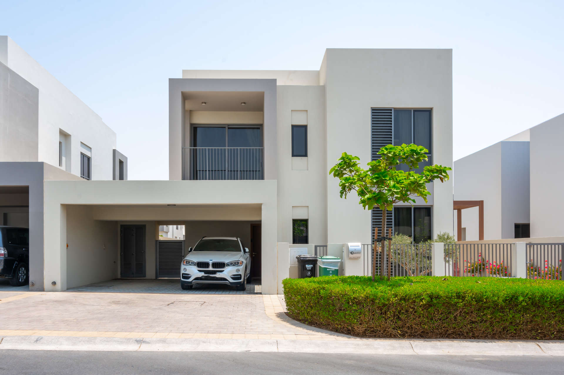 Upgraded 4-bedroom villa exterior with lawn in Sidra Villas, Dubai Hills Estate