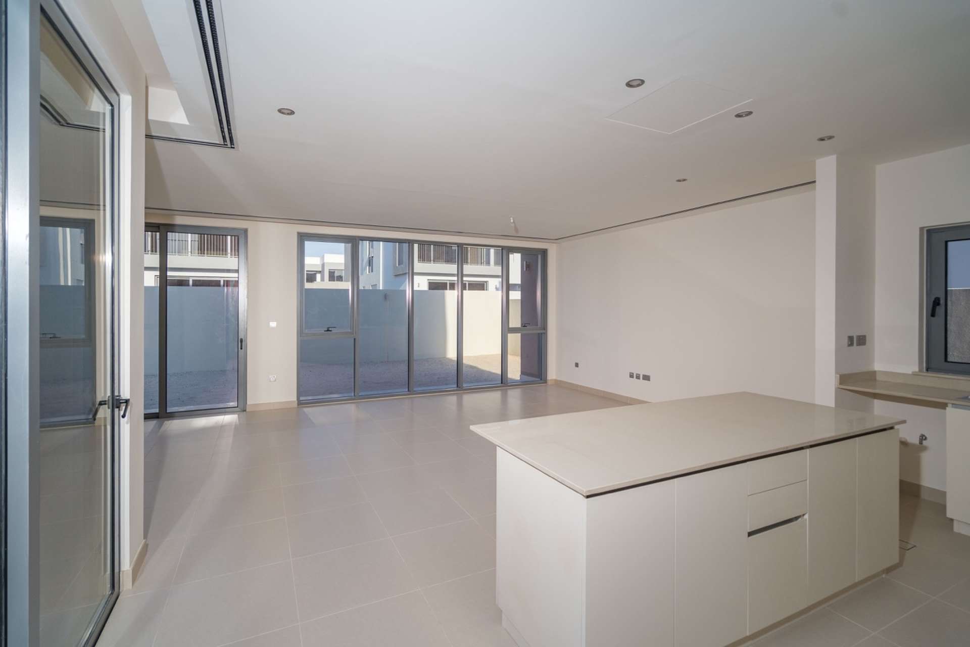 Modern kitchen and living area in Sidra Villa, Dubai Hills Estate, for sale