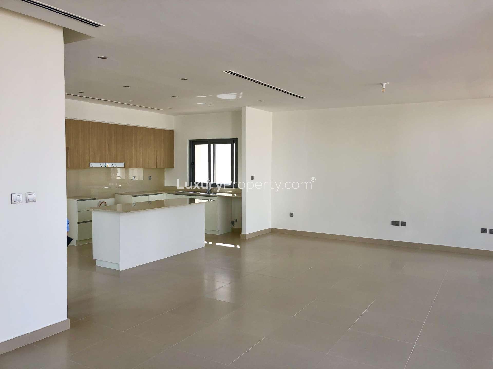 Exterior view of a modern 4-bedroom villa in Sidra 3, Dubai Hills Estate