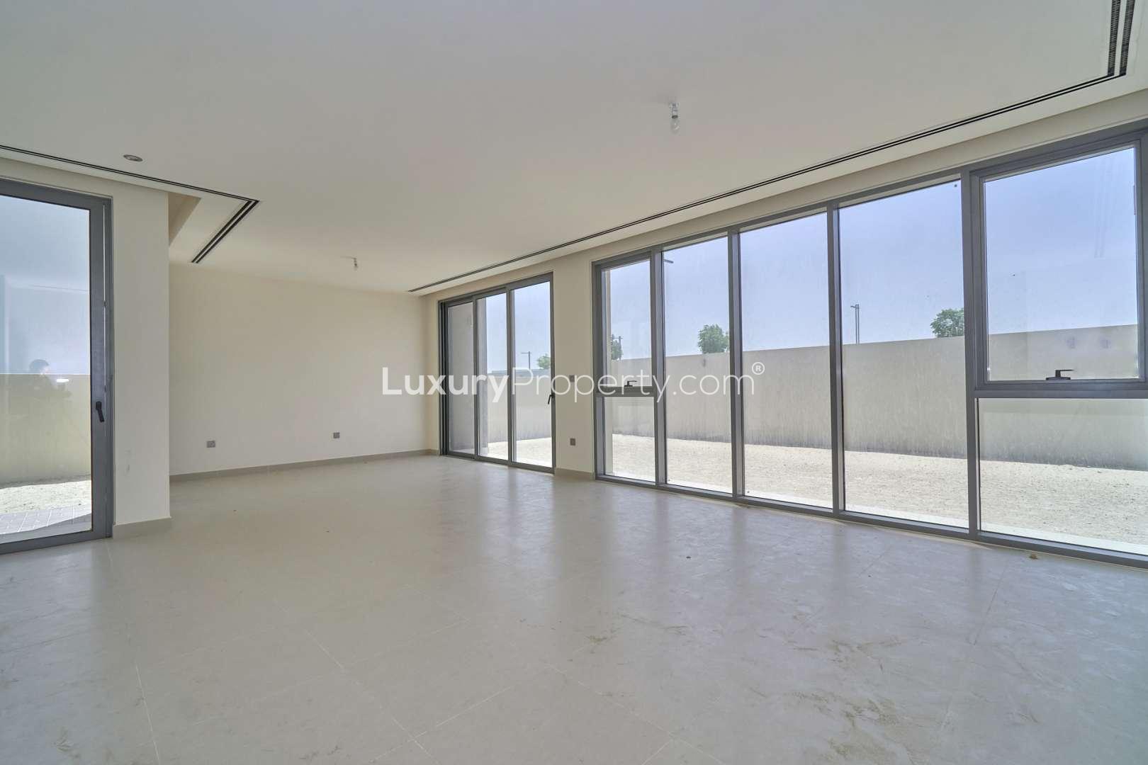 Exterior view of modern 4-bedroom villa in Sidra, Dubai Hills Estate for sale