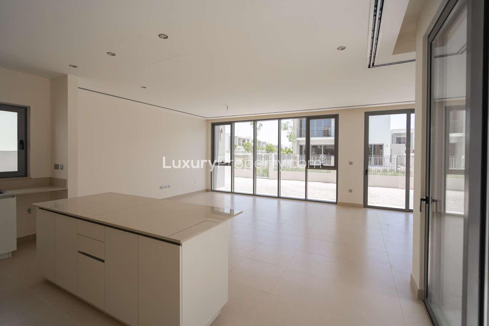 Front view of upgraded Sidra Villa for sale, Dubai Hills Estate, 4 bedrooms, 4 bathrooms