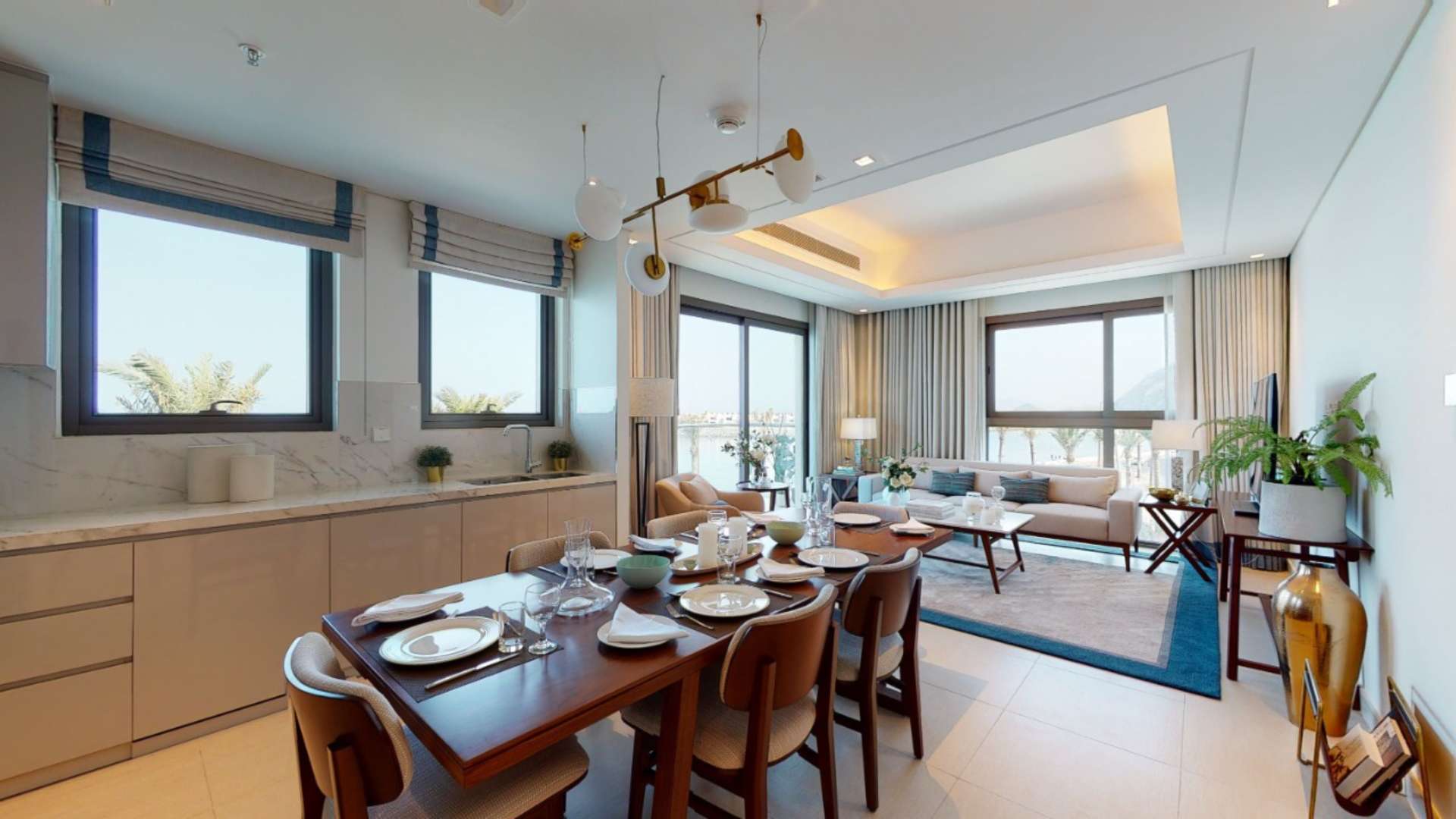 Seaside view of luxury villas at The Address Fujairah Resort & SPA, Sharm community