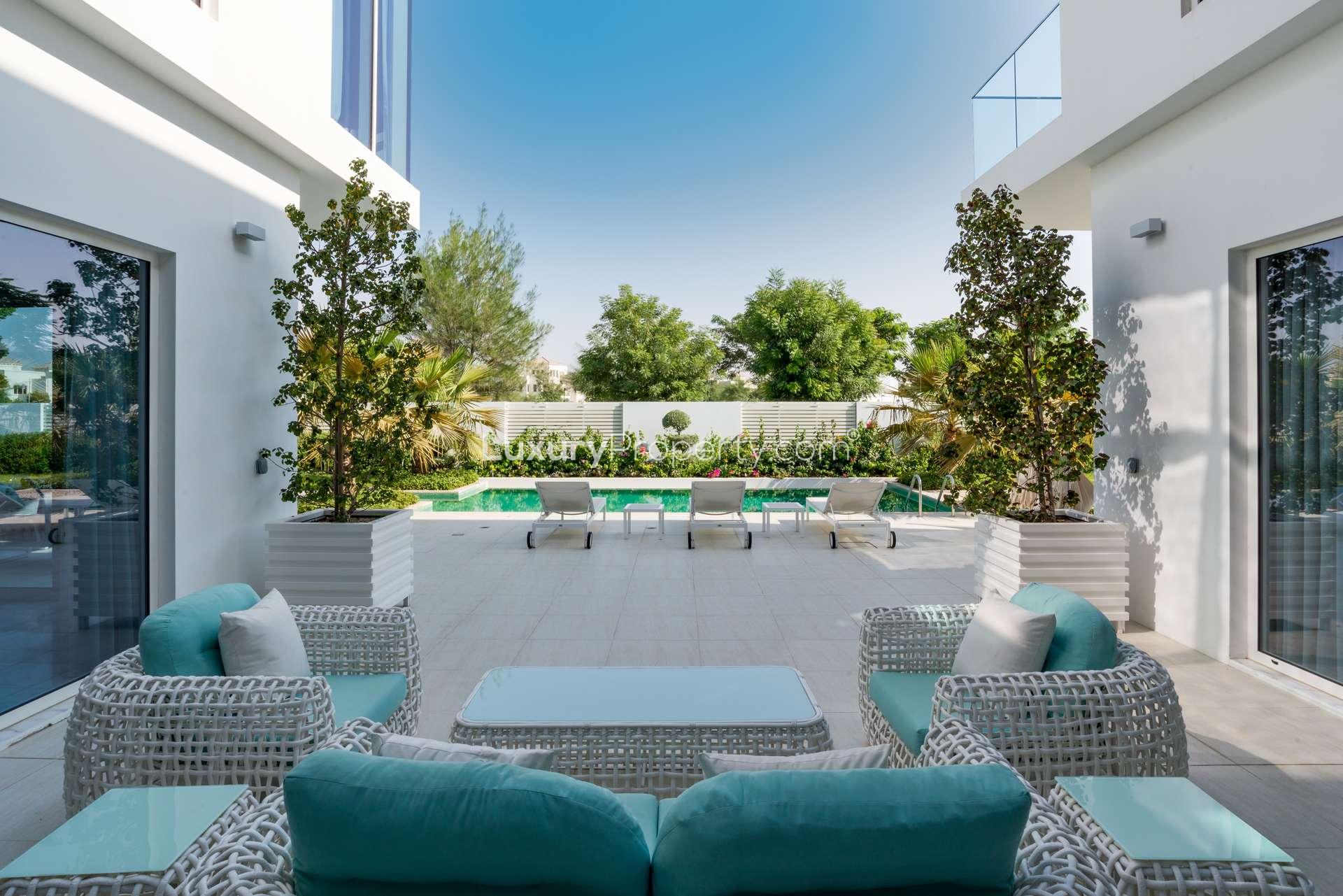 Elegant bedroom with garden view in 4-bedroom villa, The Nest, Al Barari