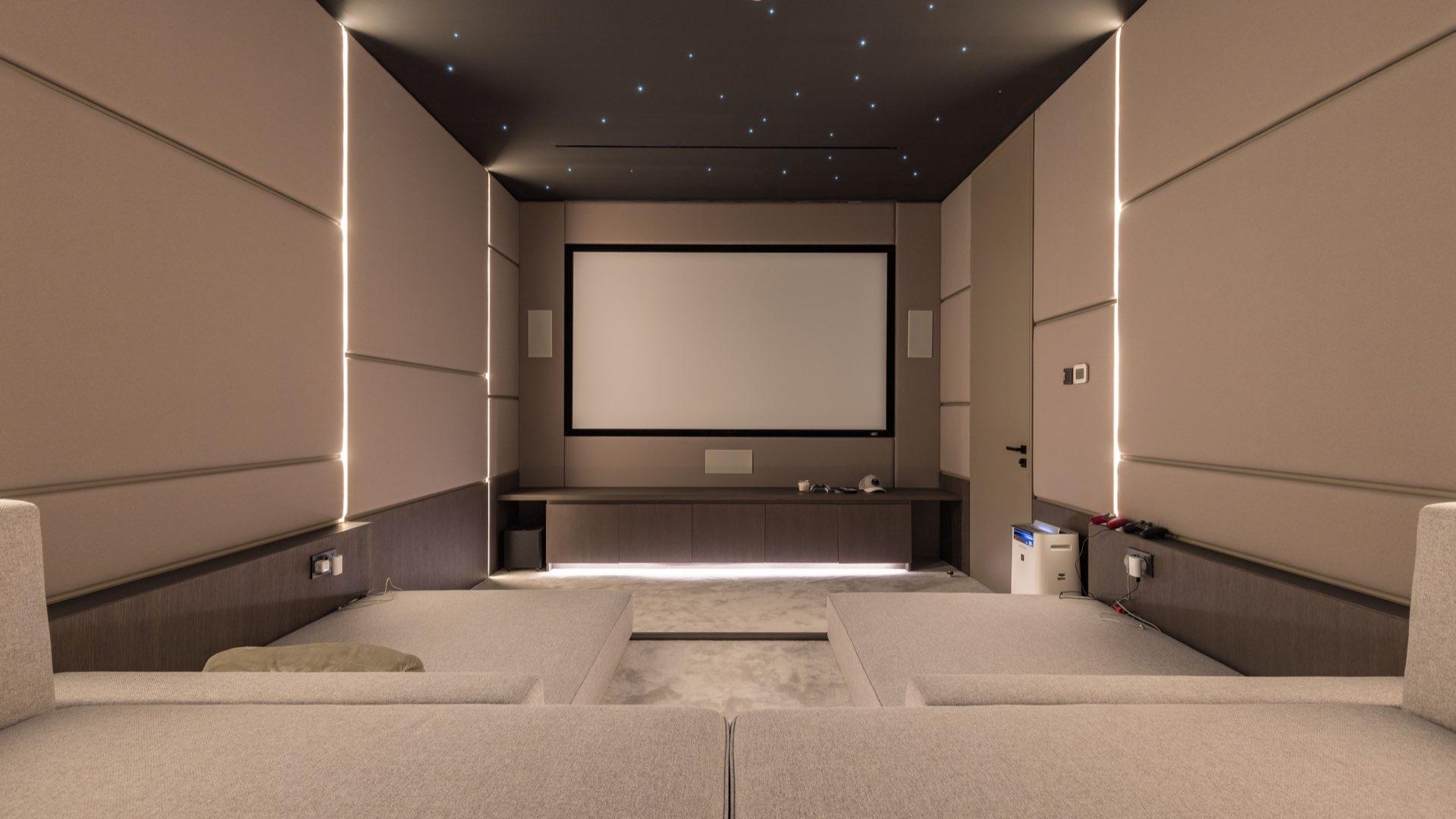 Front entrance of luxury 4-bedroom villa in The Nest, Al Barari, at dusk