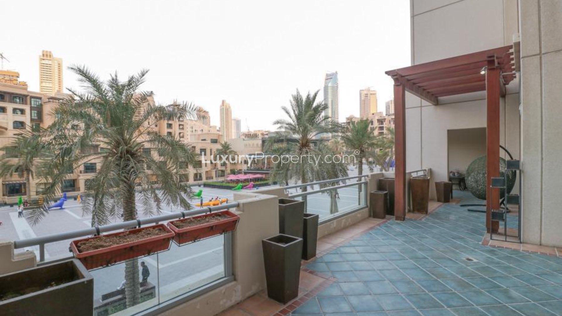 Luxurious living room in Downtown Dubai villa with elegant decor and modern furnishings