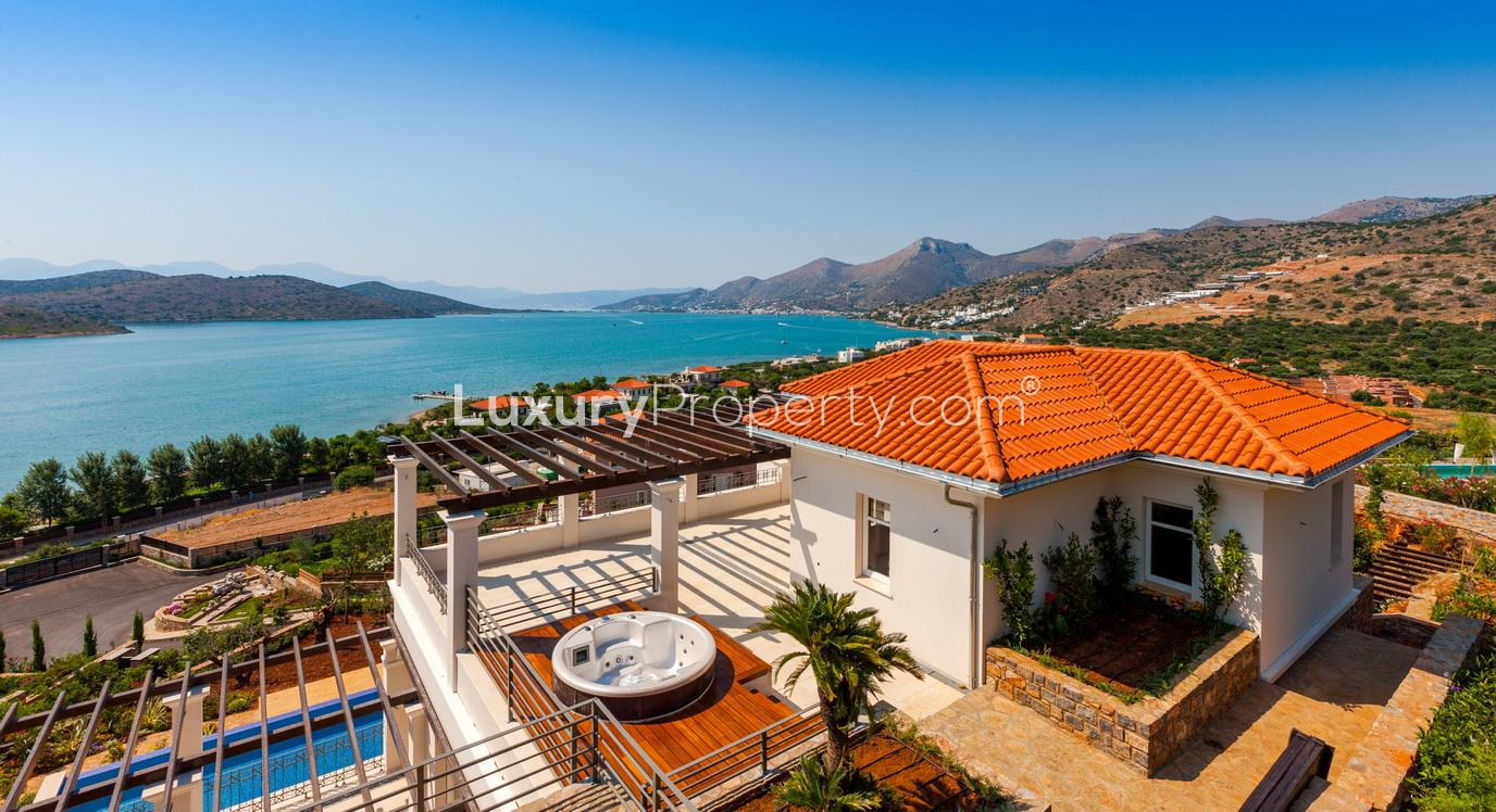 Exquisite Villa Alexandra in Crete with sea view, stone walls, lush garden