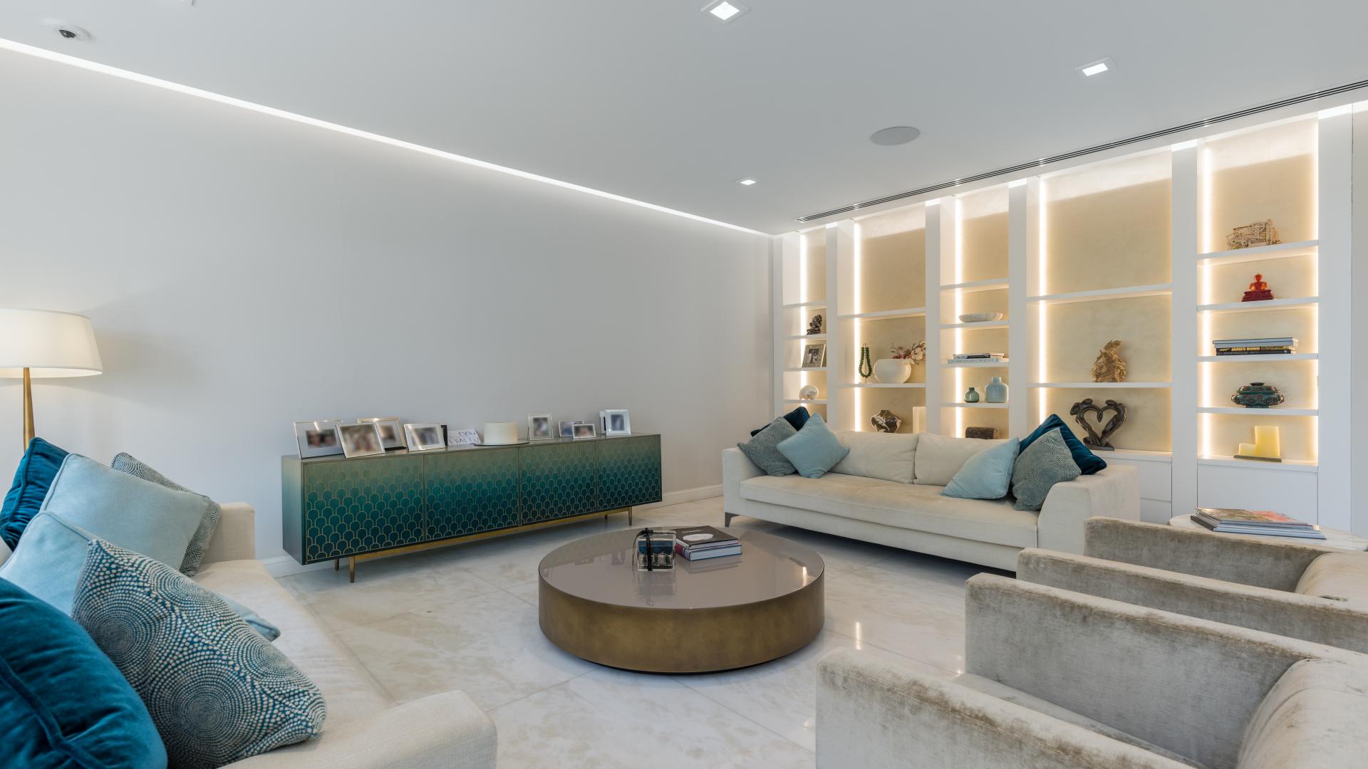 Luxury living room in fully upgraded 4-bedroom villa, Palm Jumeirah, Canal Cove Villas