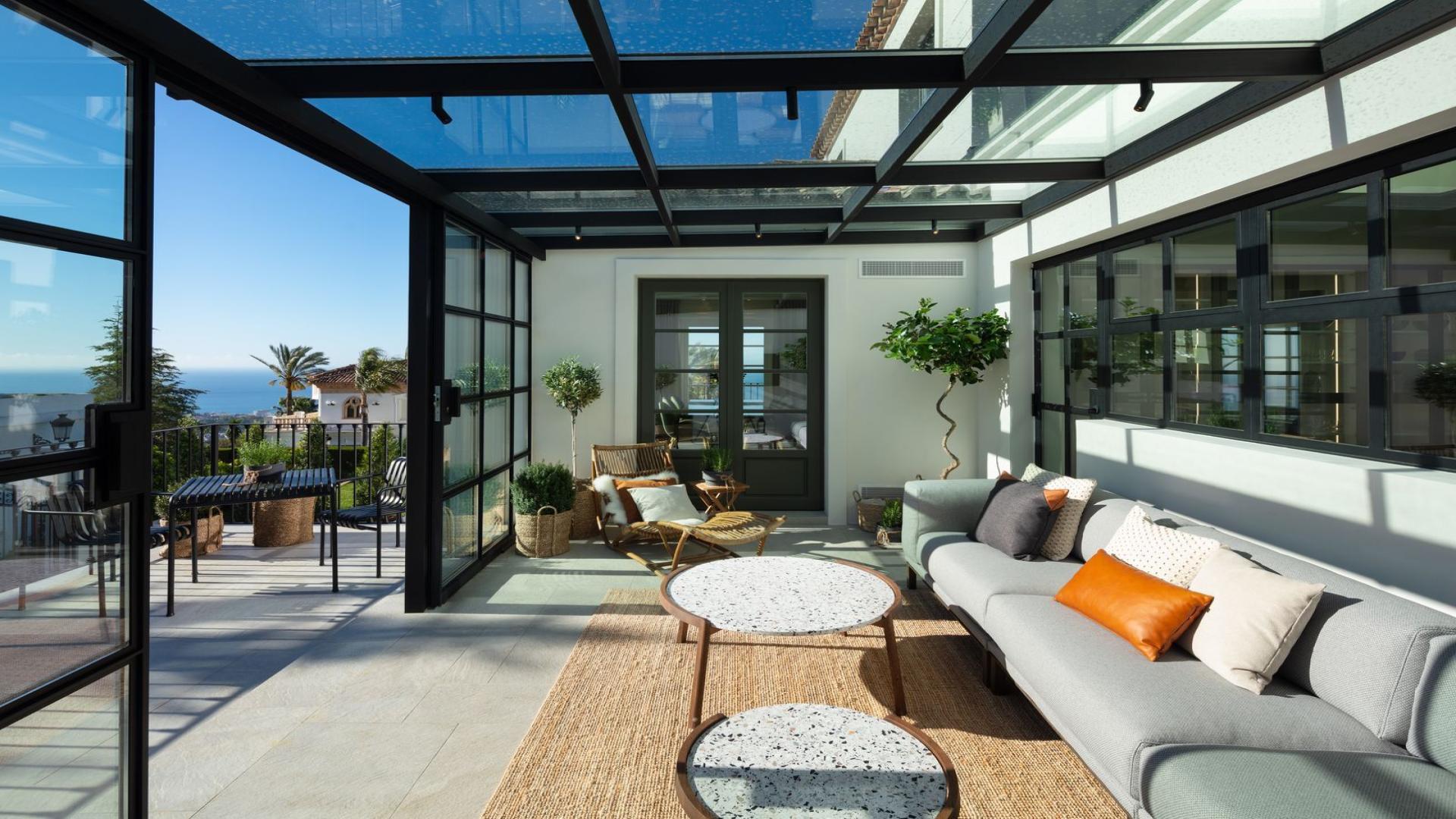 Luxury kitchen in Sierra Blanca villa with modern design and natural light