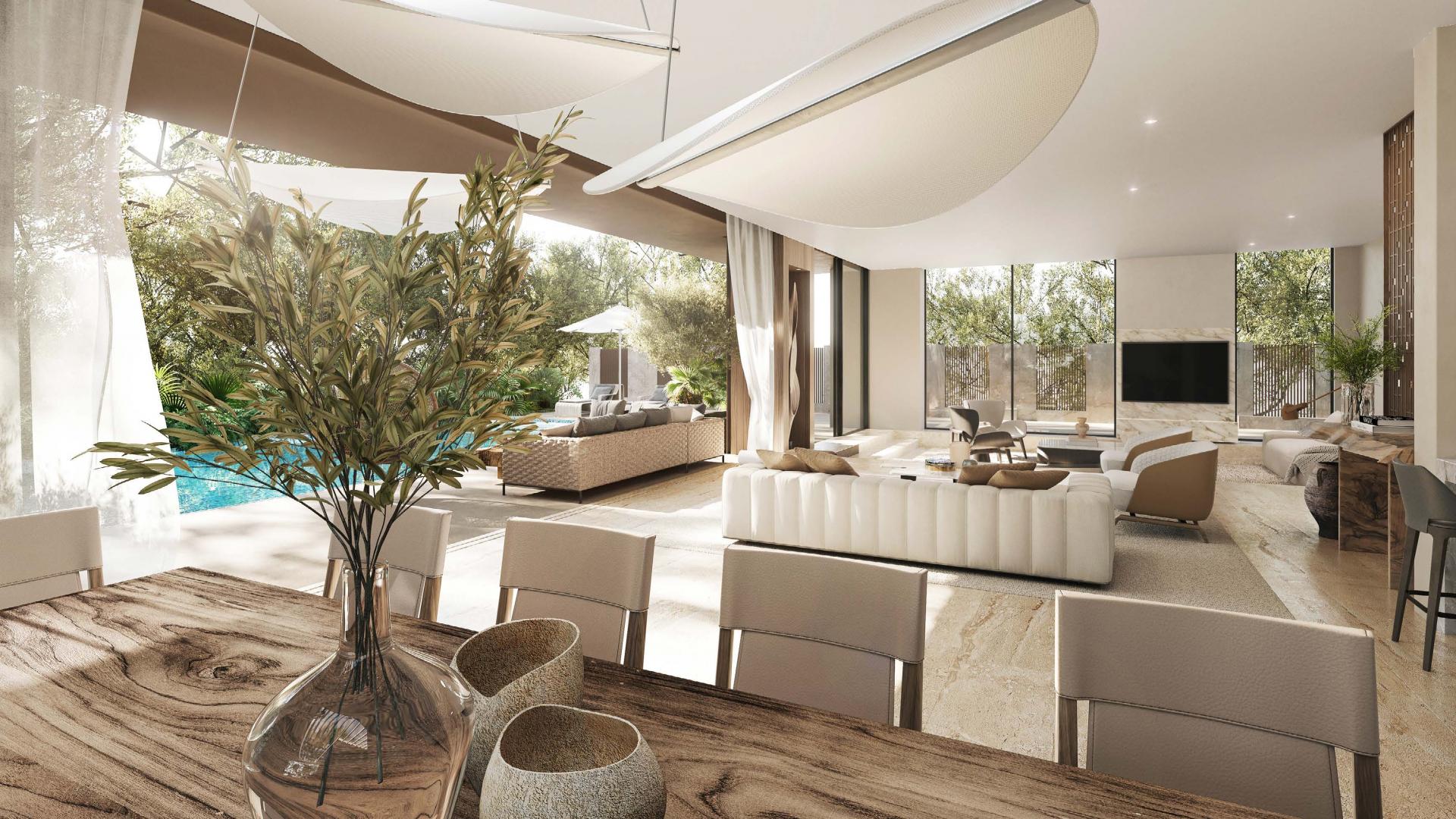 Gorgeous five-bedroom villa in Alaya, Tilal Al Ghaf, with modern design and lush surroundings