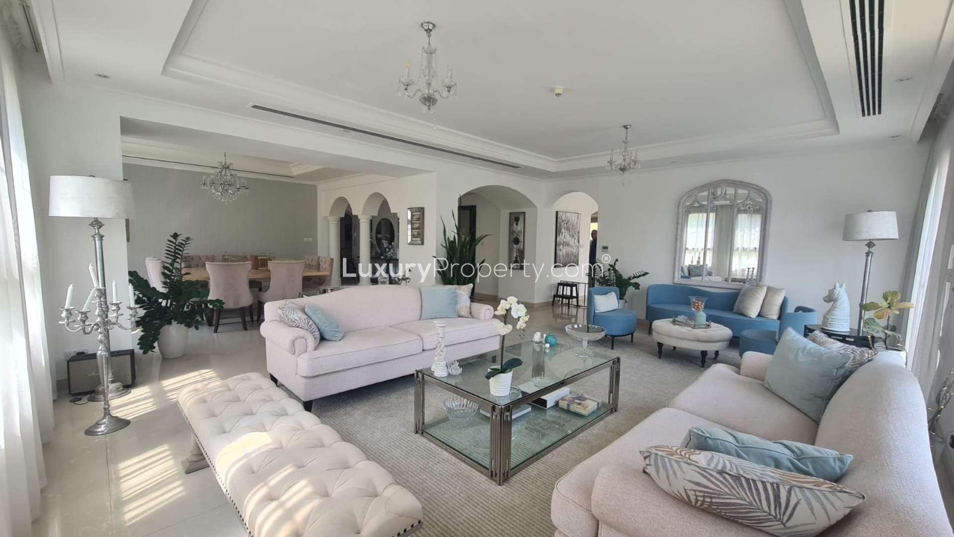 Luxurious living room in 5-bed villa, Jumeirah Golf Estates, Earth, for sale