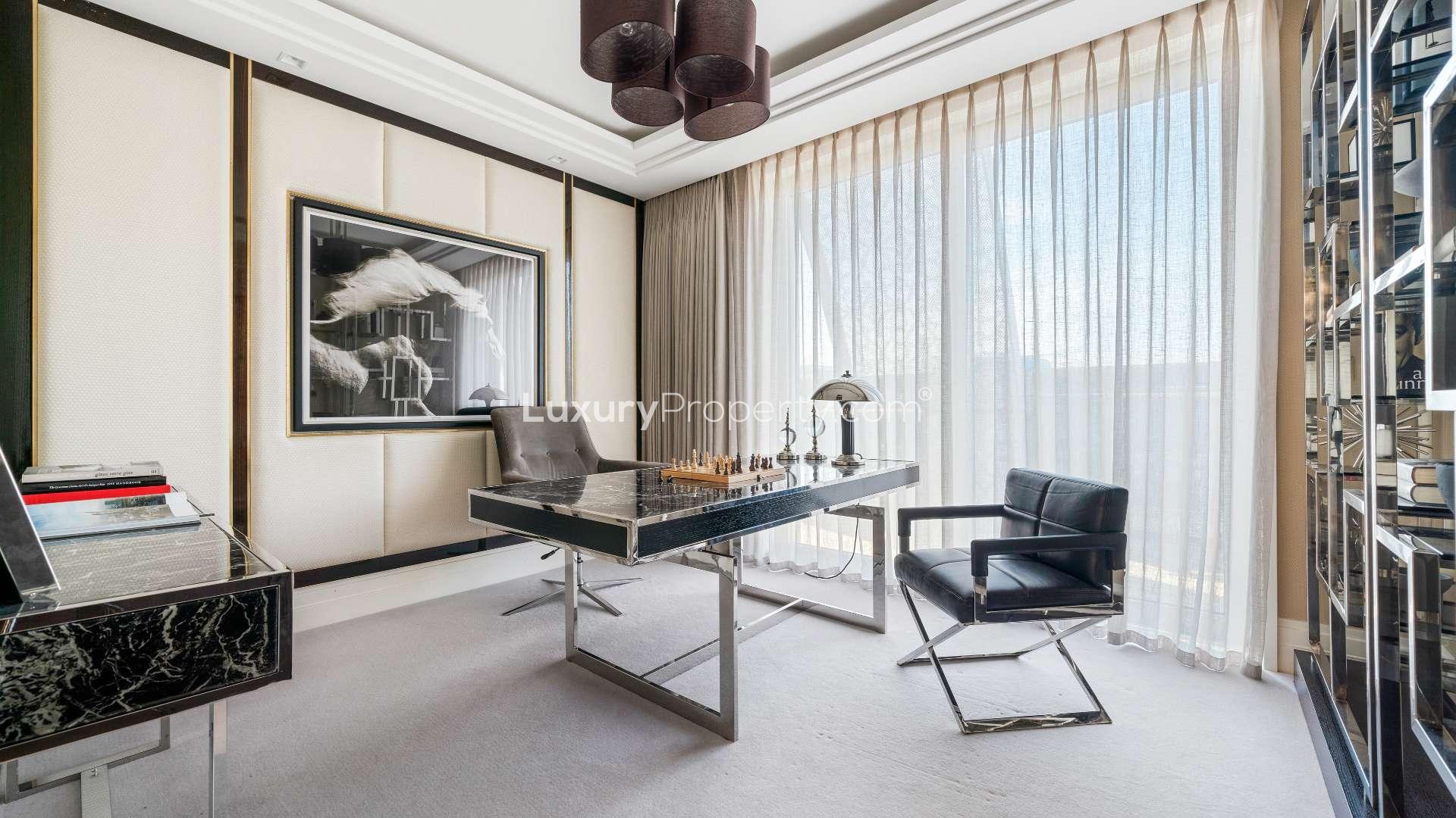 Luxurious London penthouse hallway with elegant decor and modern furnishings in Temple community