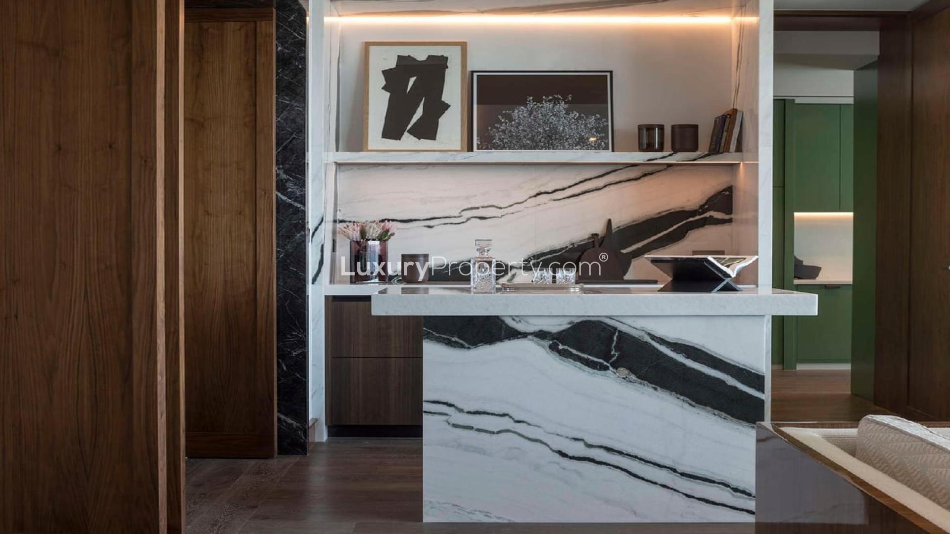 Luxurious studio interior at Dorchester Collection Dubai, Business Bay apartment for sale