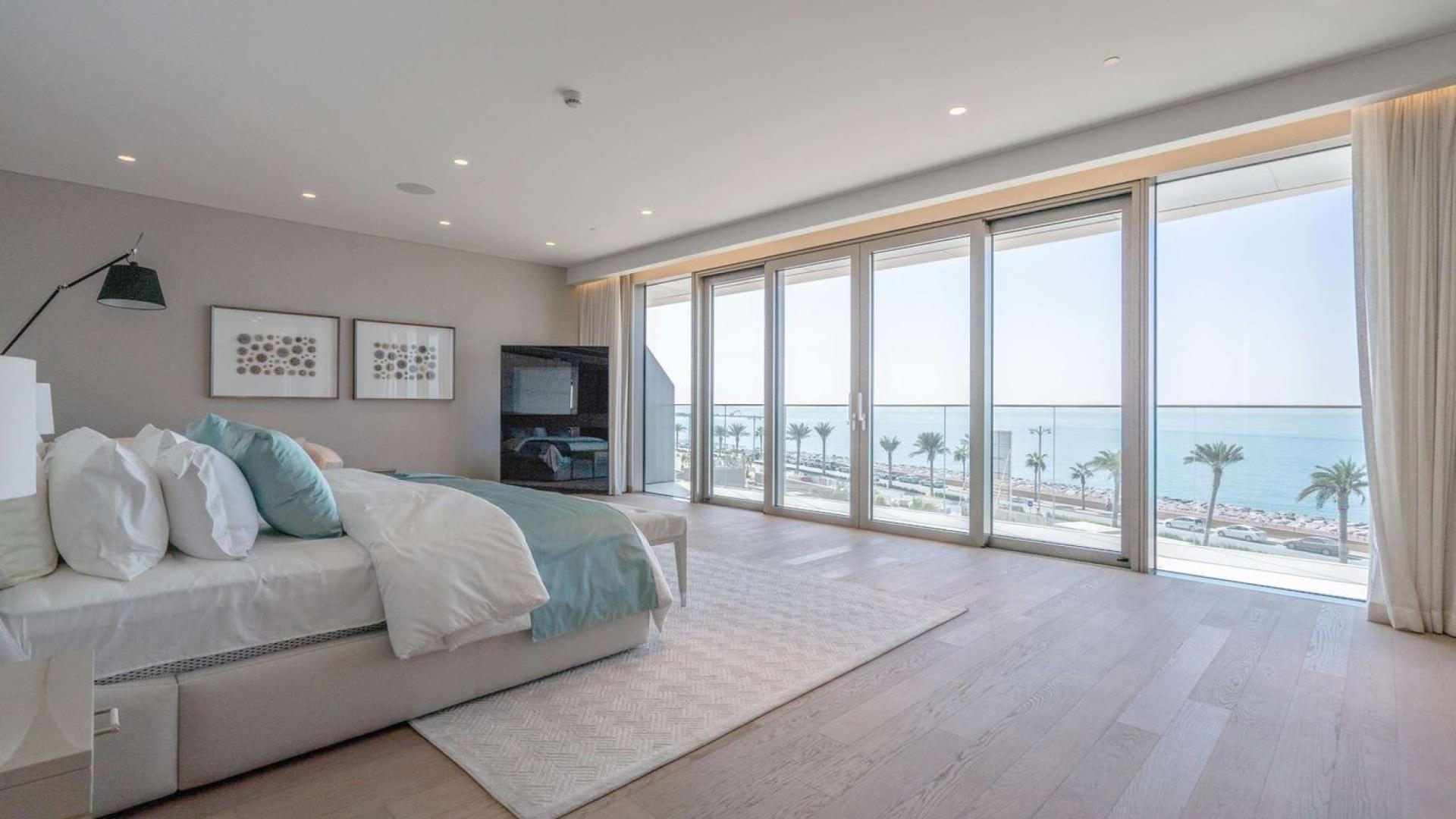 Luxury beachfront penthouse living room with ocean view in Palm Jumeirah's W Residences