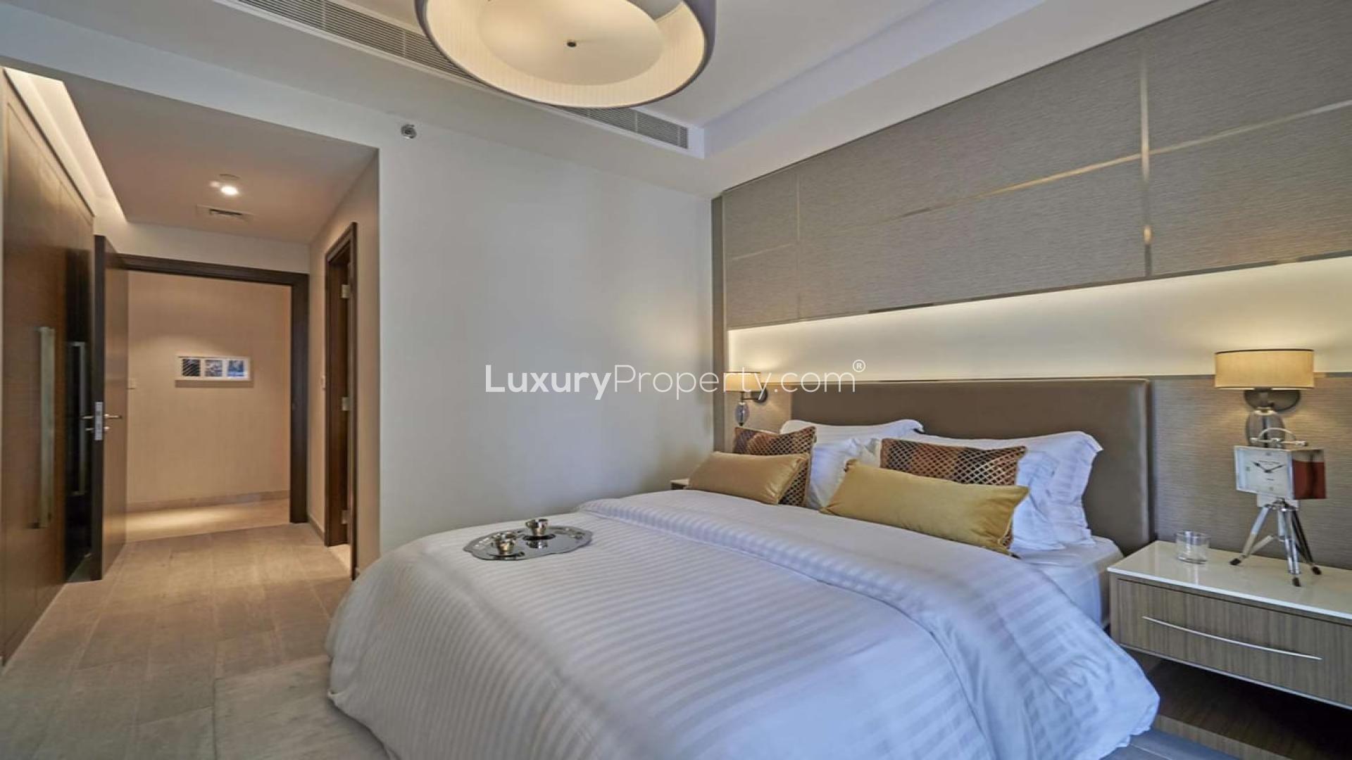 Luxurious penthouse living room in Downtown Dubai with elegant decor and modern furnishings