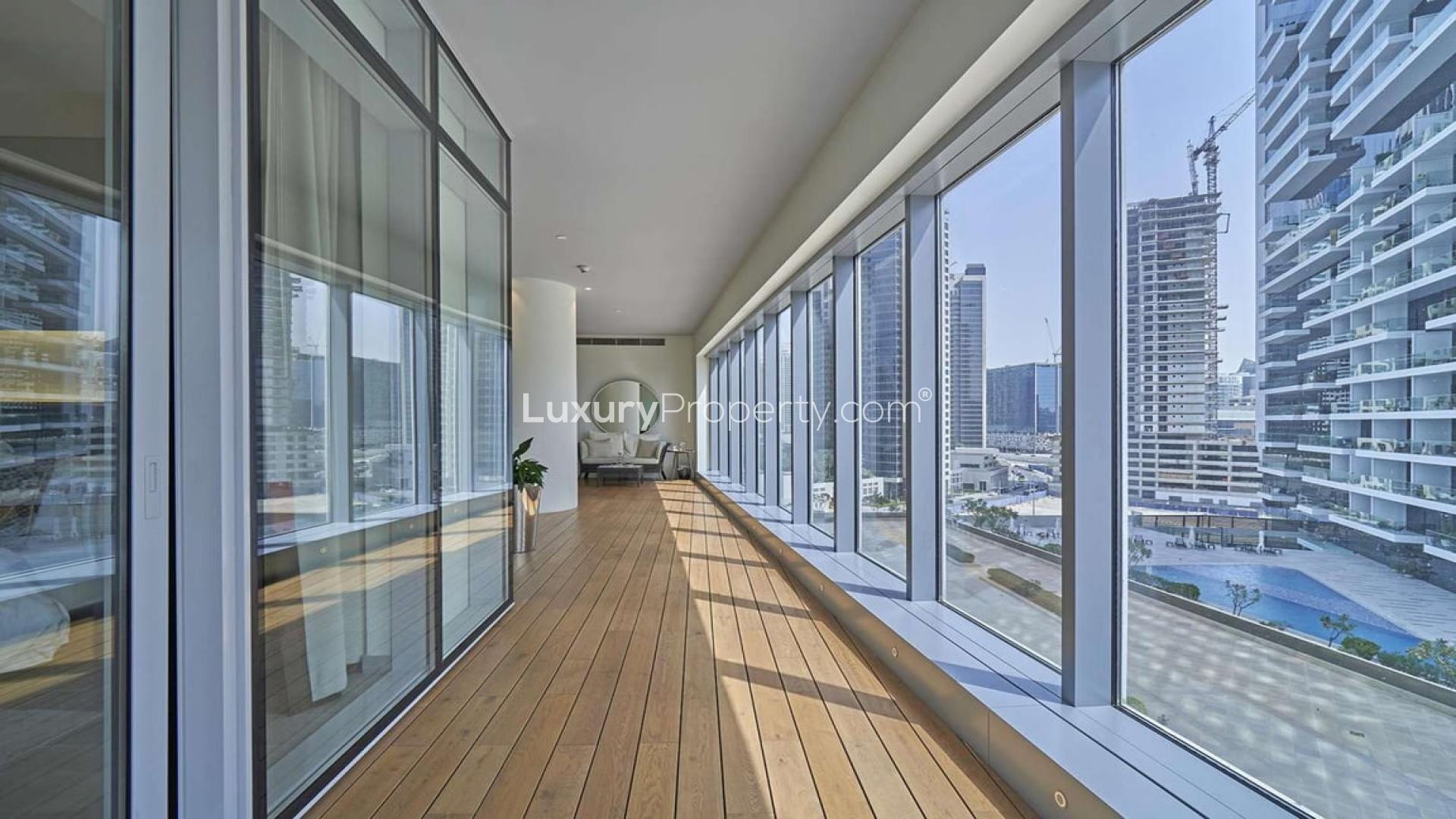 Penthouse view of Downtown Dubai skyline with Burj Khalifa, Imperial Avenue location