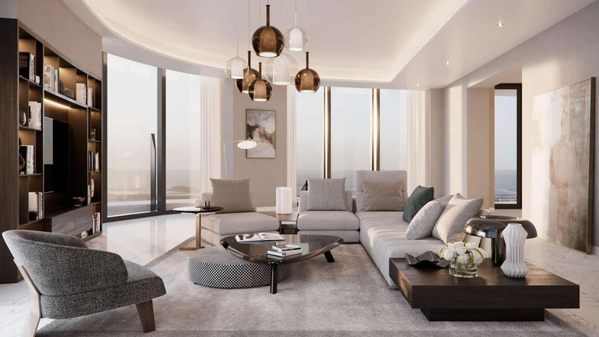 Luxurious penthouse living room with modern decor, Downtown Dubai, Opera District