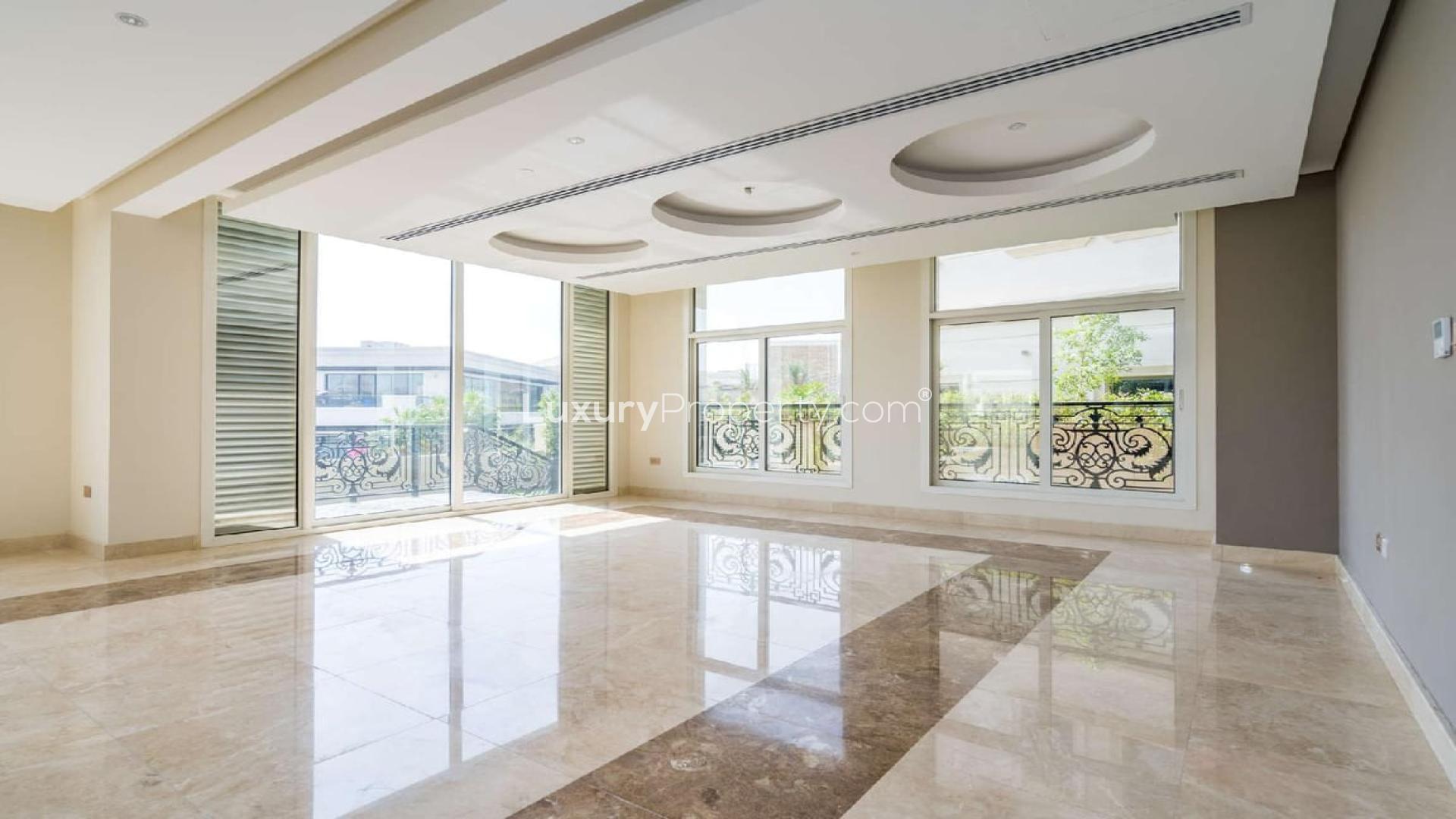 Luxurious 5-bedroom villa exterior in Wildflower, Jumeirah Golf Estates, available for rent