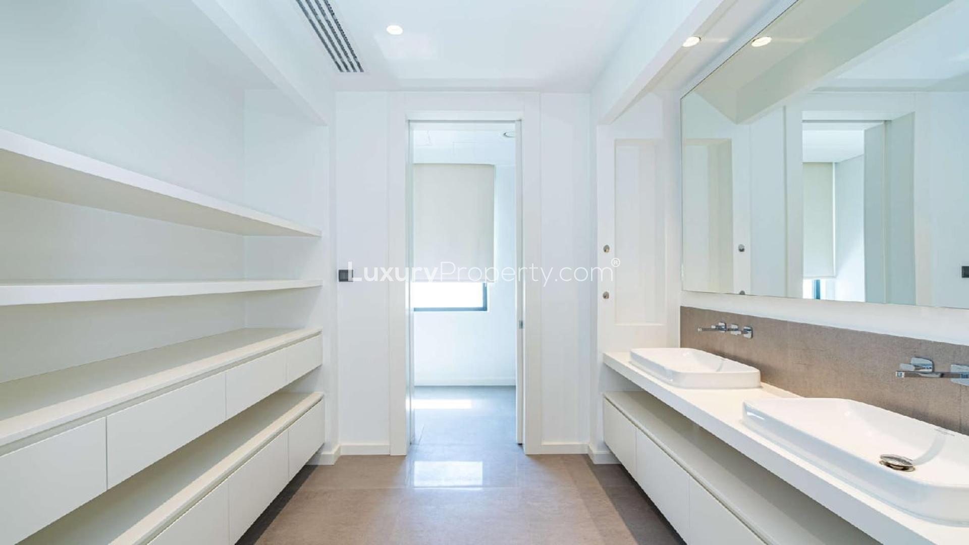 Exterior view of luxury 6-bedroom villa in Jumeirah Golf Estates, Dubai for sale