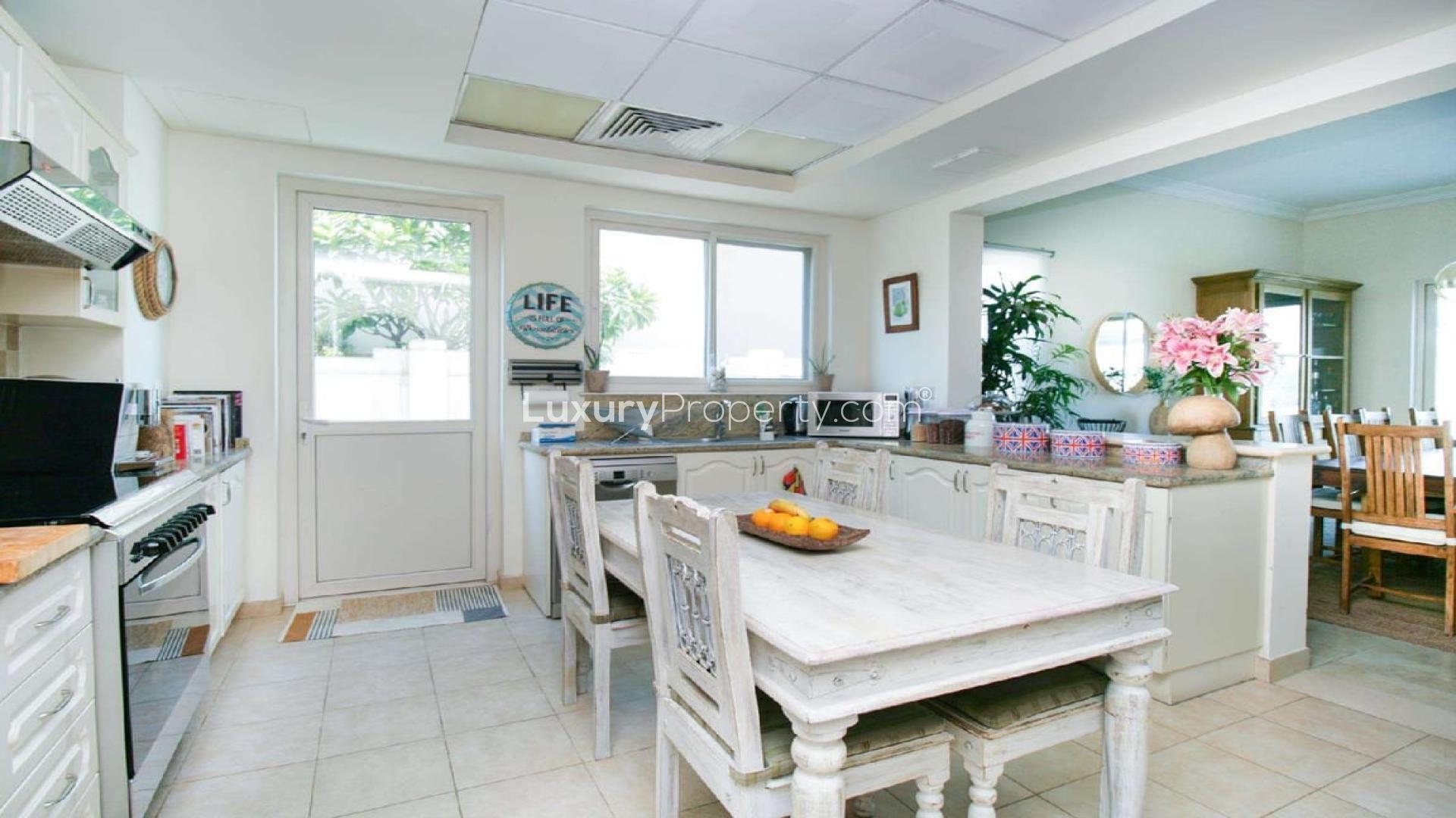 Immaculate 5-bedroom villa exterior in Esmeralda, Victory Heights, Dubai Sports City for rent