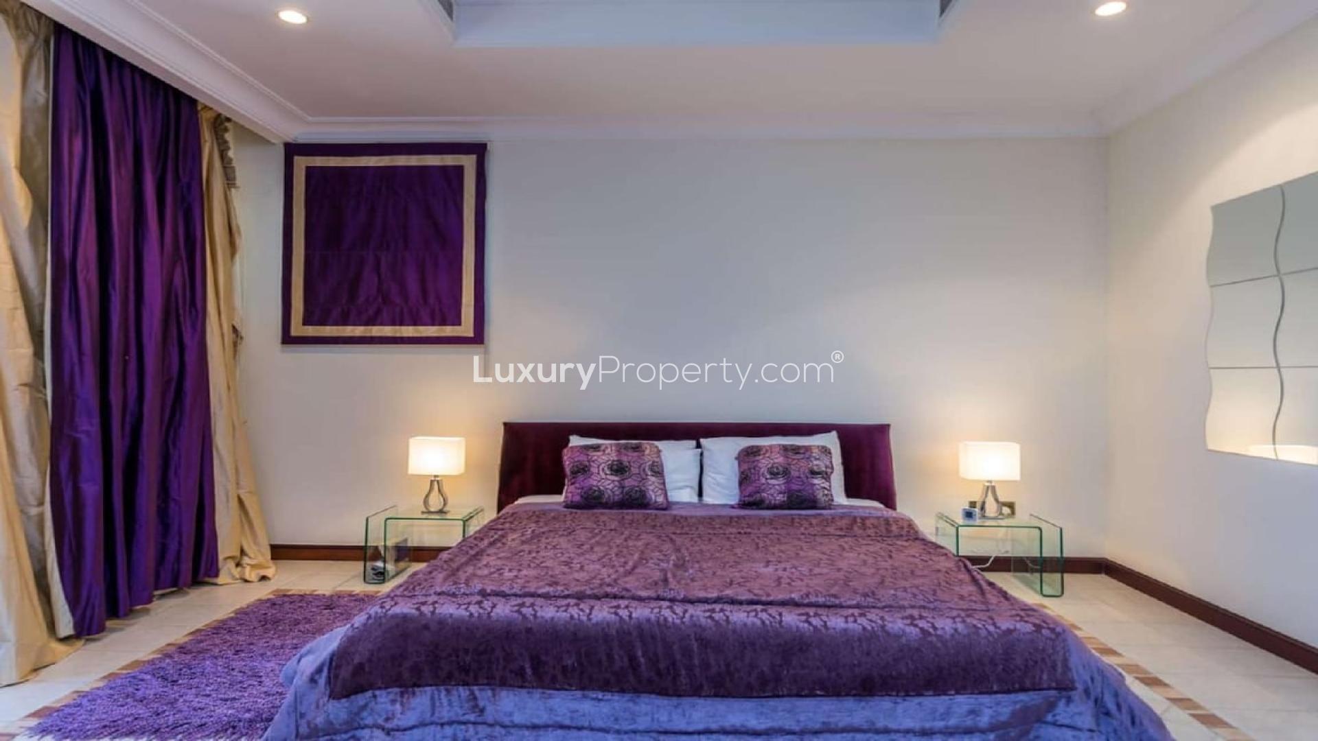 Luxurious entryway in Palm Jumeirah Garden Home villa with elegant chairs and decor