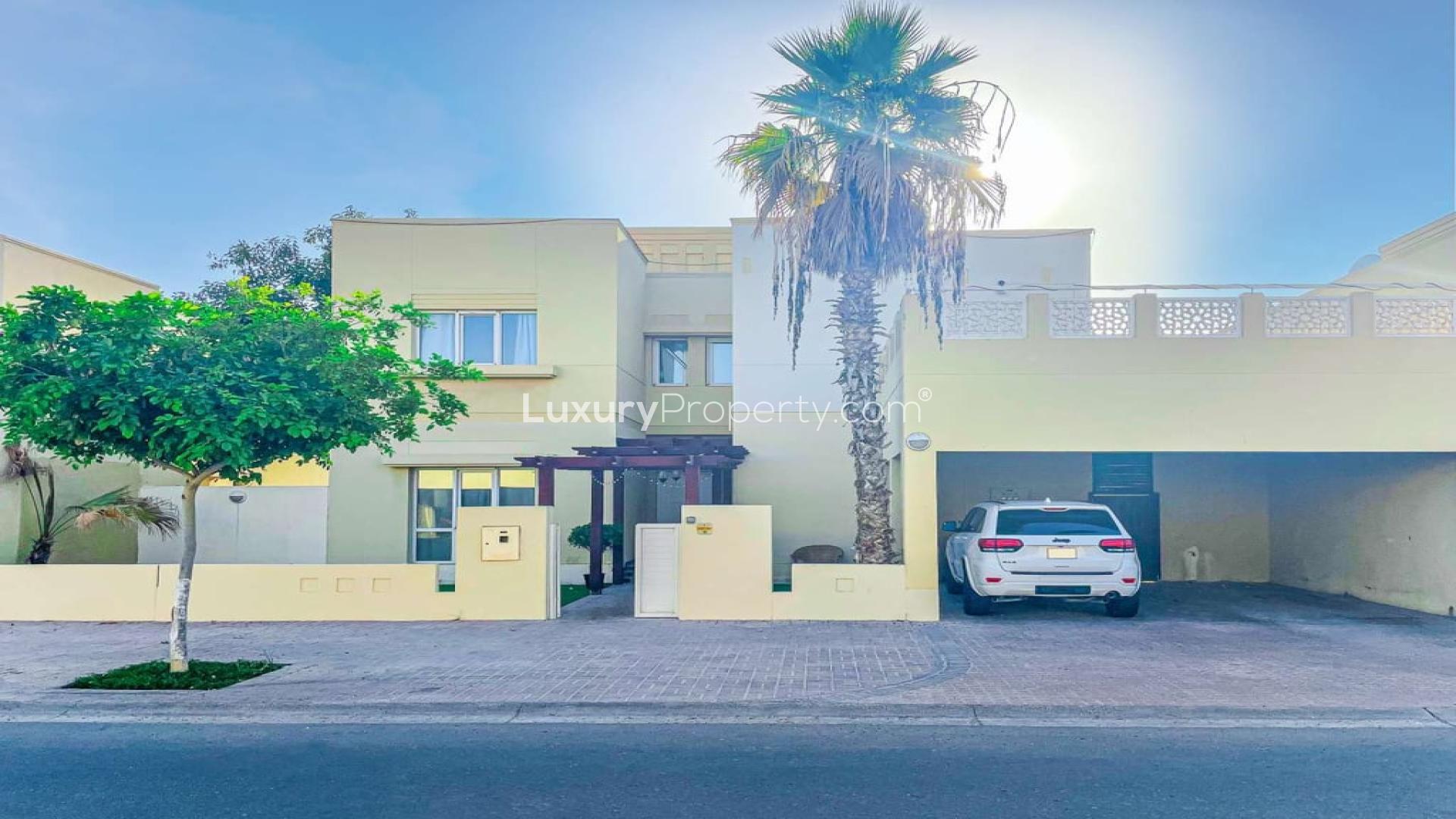 Private pool at Meadows 5 villa for rent, featuring lush greenery and serene surroundings