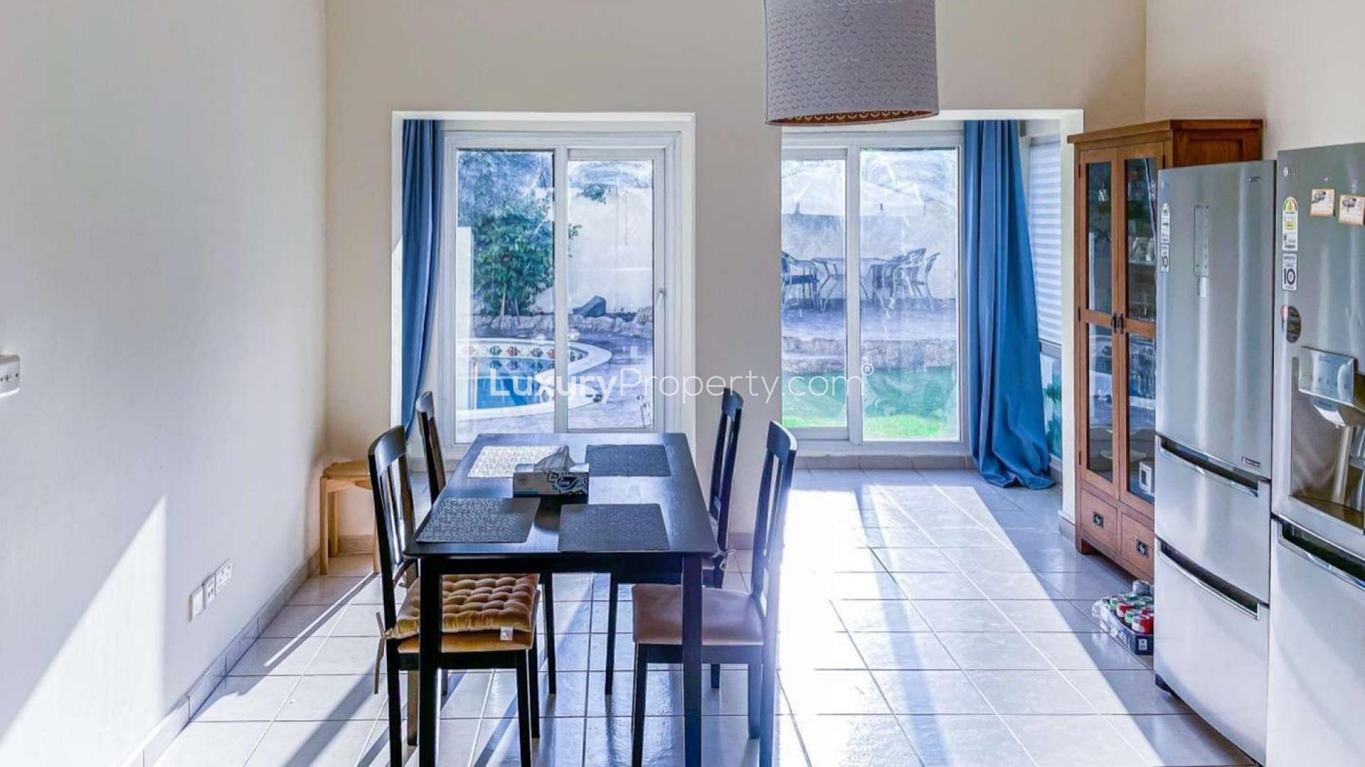 Private pool in spacious 5-bedroom villa for rent, Meadows 2, lush garden view