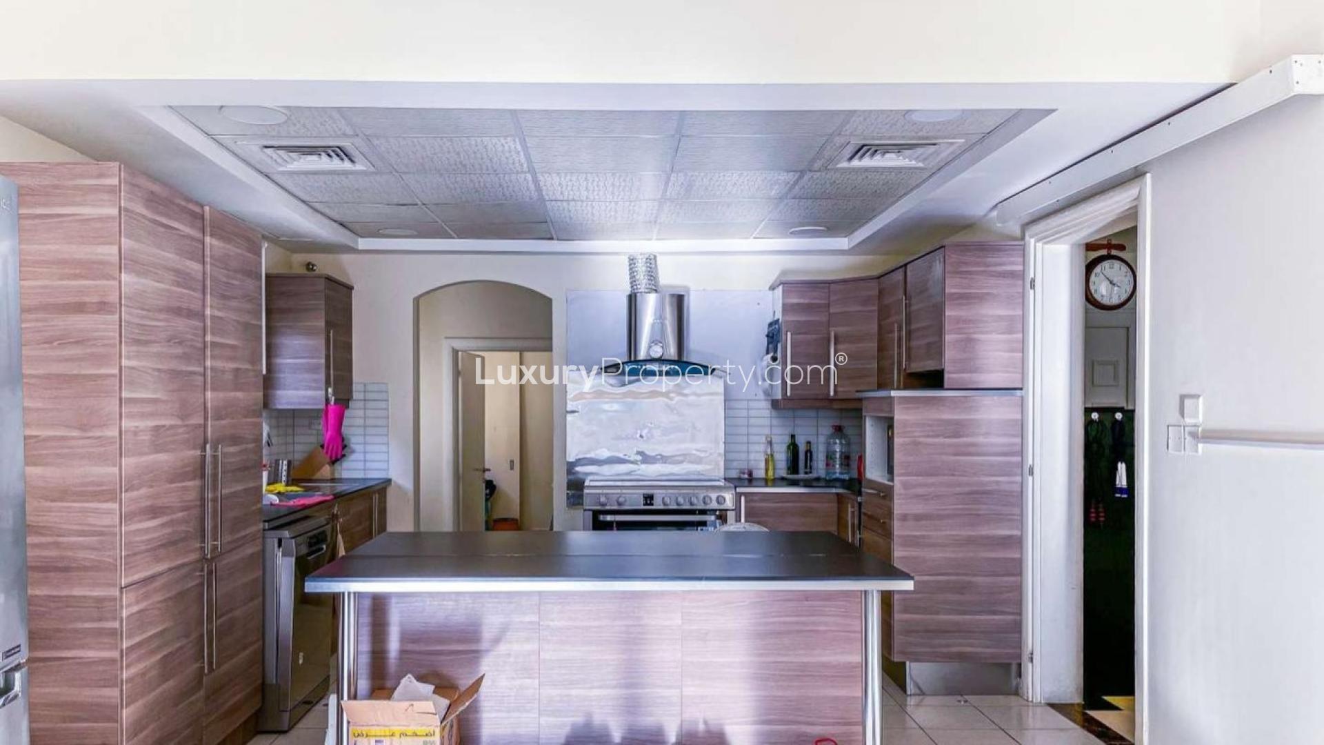 Scenic view of Meadows 2 park and pond near spacious villa for rent