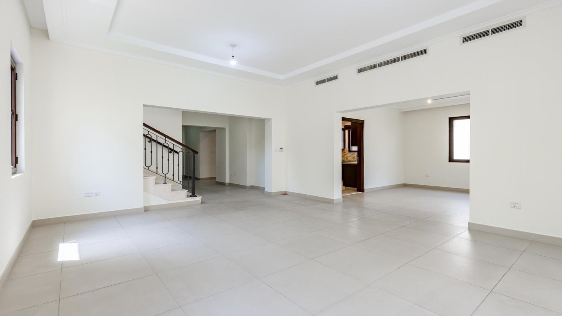 Beautiful 5-bedroom villa exterior with garden in Lila, Arabian Ranches 2, for rent