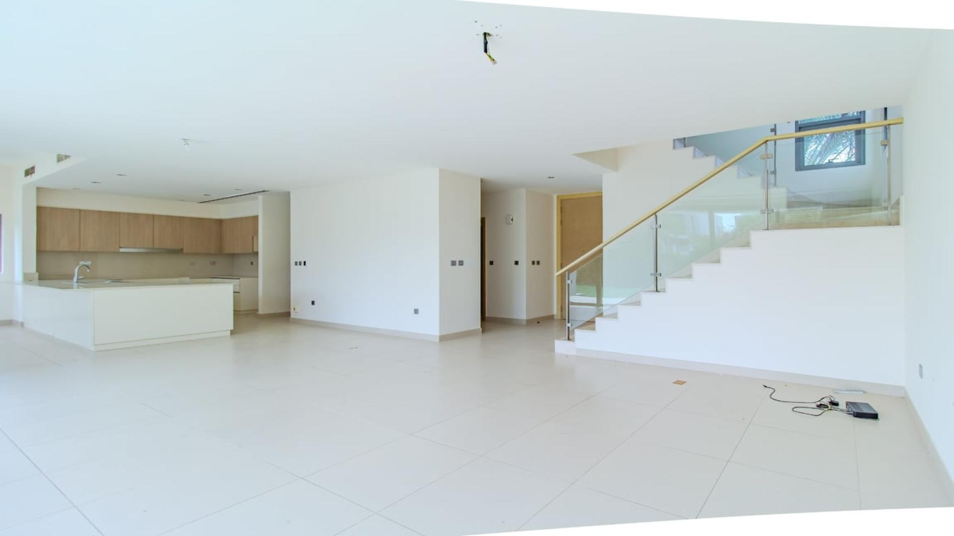 Spacious backyard with lush greenery at Sidra Villas, Dubai Hills Estate villa for rent