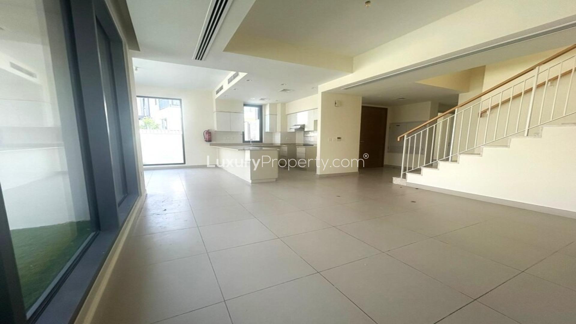 Modern kitchen and spacious living area in Maple Villa, Dubai Hills Estate