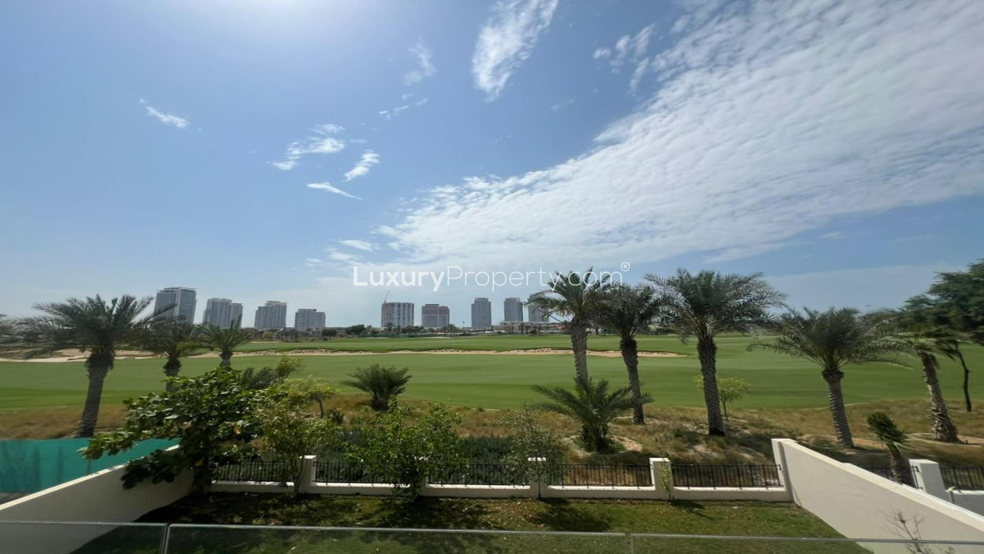 Alt text: "Scenic view from villa in Damac Hills