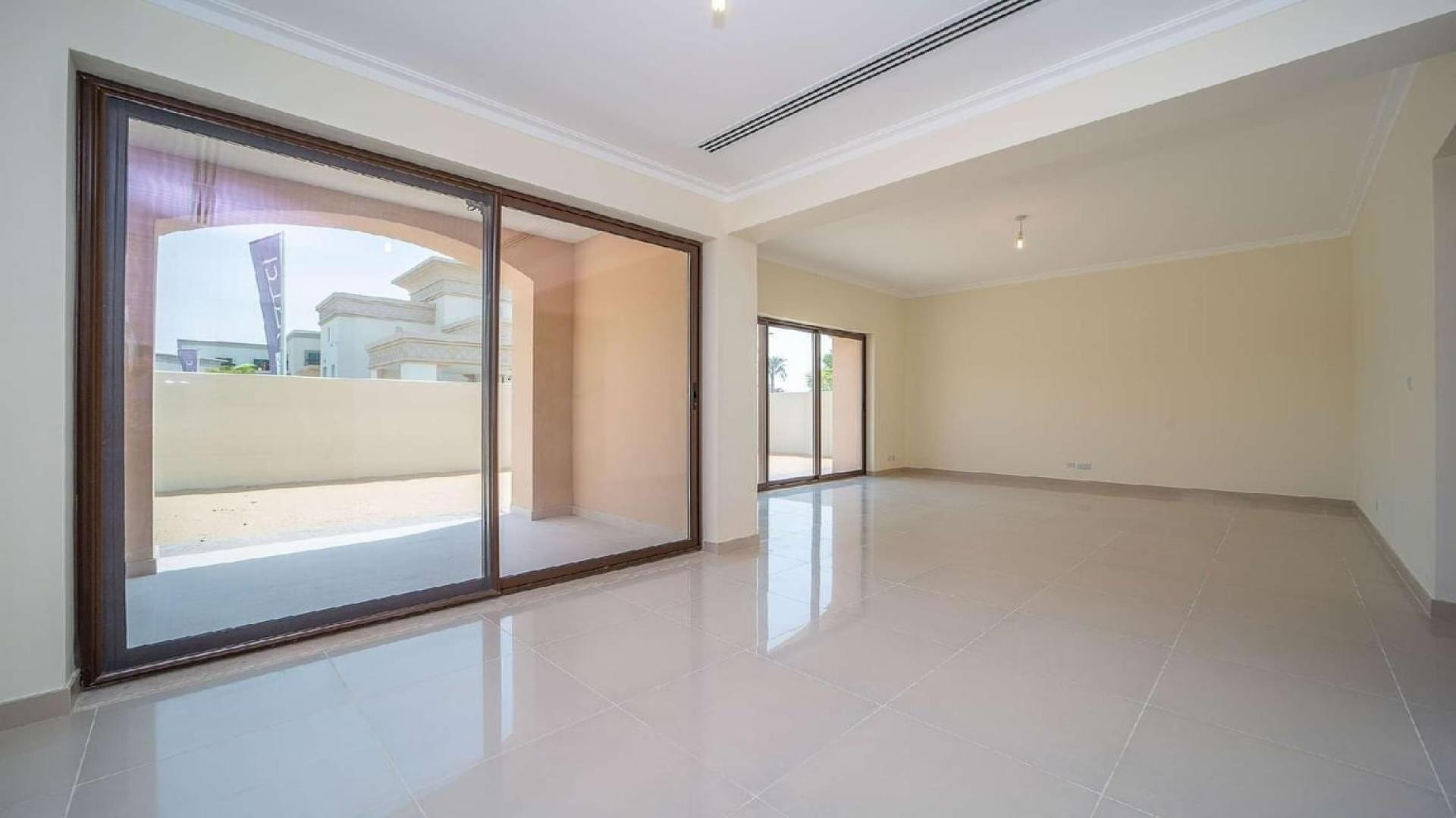 Spacious living room with large windows in Samara villa, Arabian Ranches 2, for rent