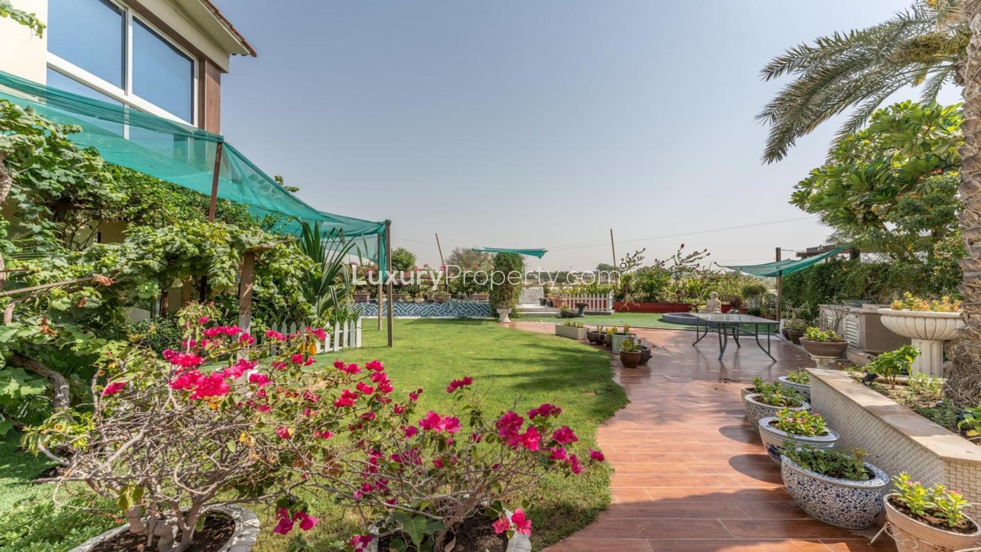Luxury villa living room with pool table, elegant decor in Mirador La Coleccion, Arabian Ranches