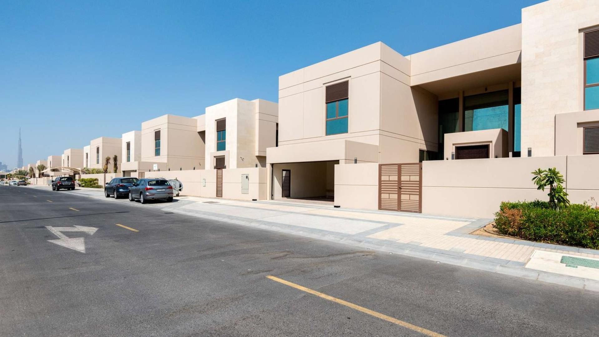 Front view of five-bedroom villa for sale in Meydan Gated Community, Millennium Estates