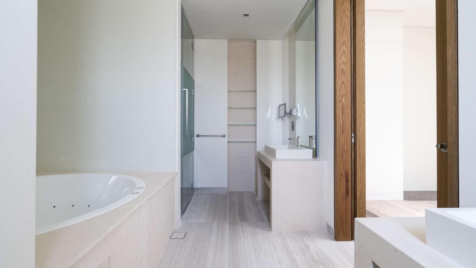 Modern beachfront villa exterior in Umm Suqeim 2, Jumeirah, for sale