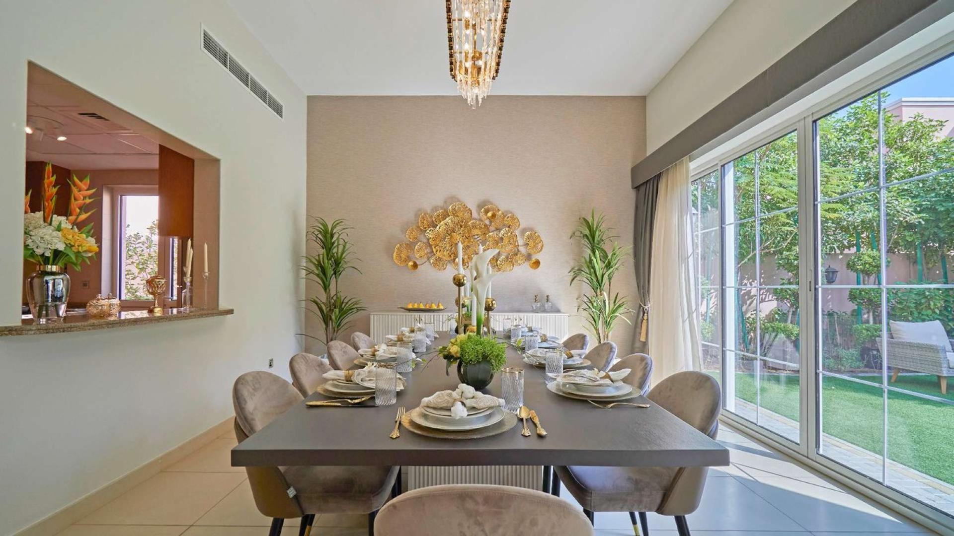 Front entrance of 5-bedroom villa in Nad Al Sheba 1 with landscaped garden