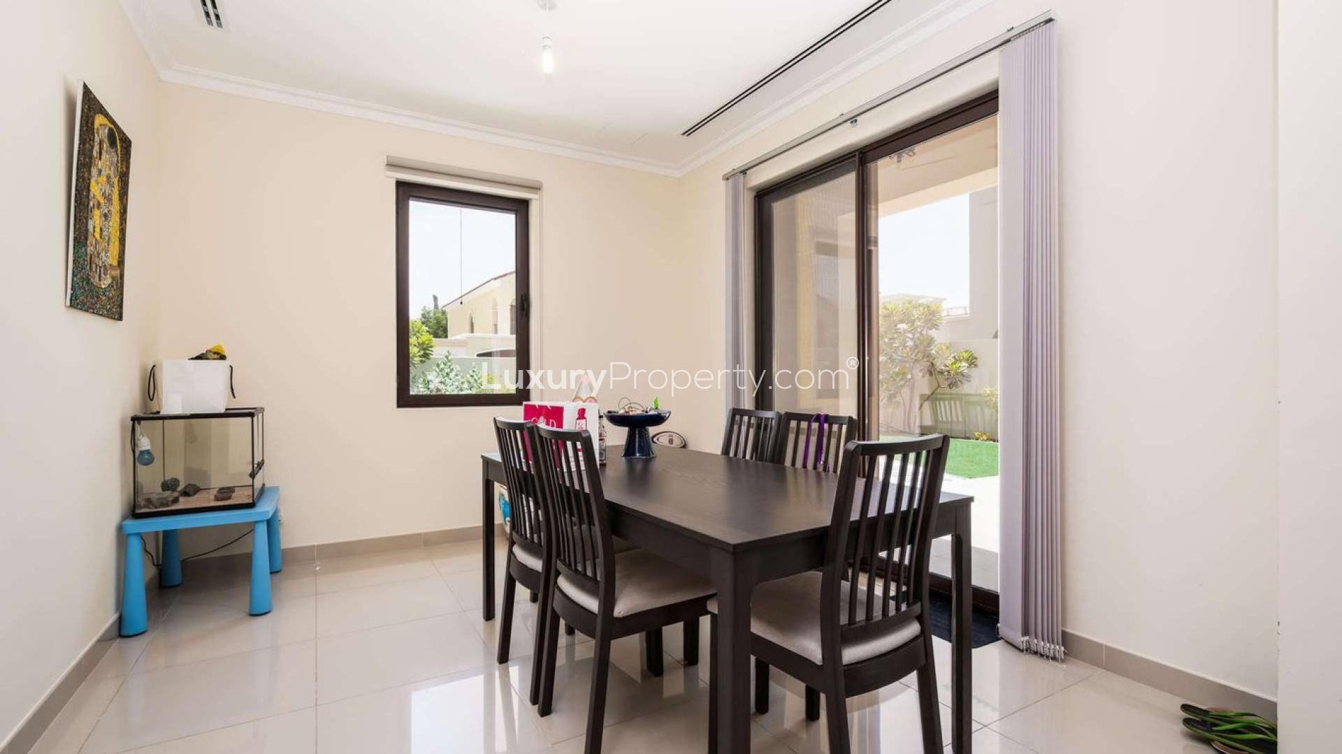 Five-bedroom villa exterior in Samara, Arabian Ranches 2, with driveway and porch