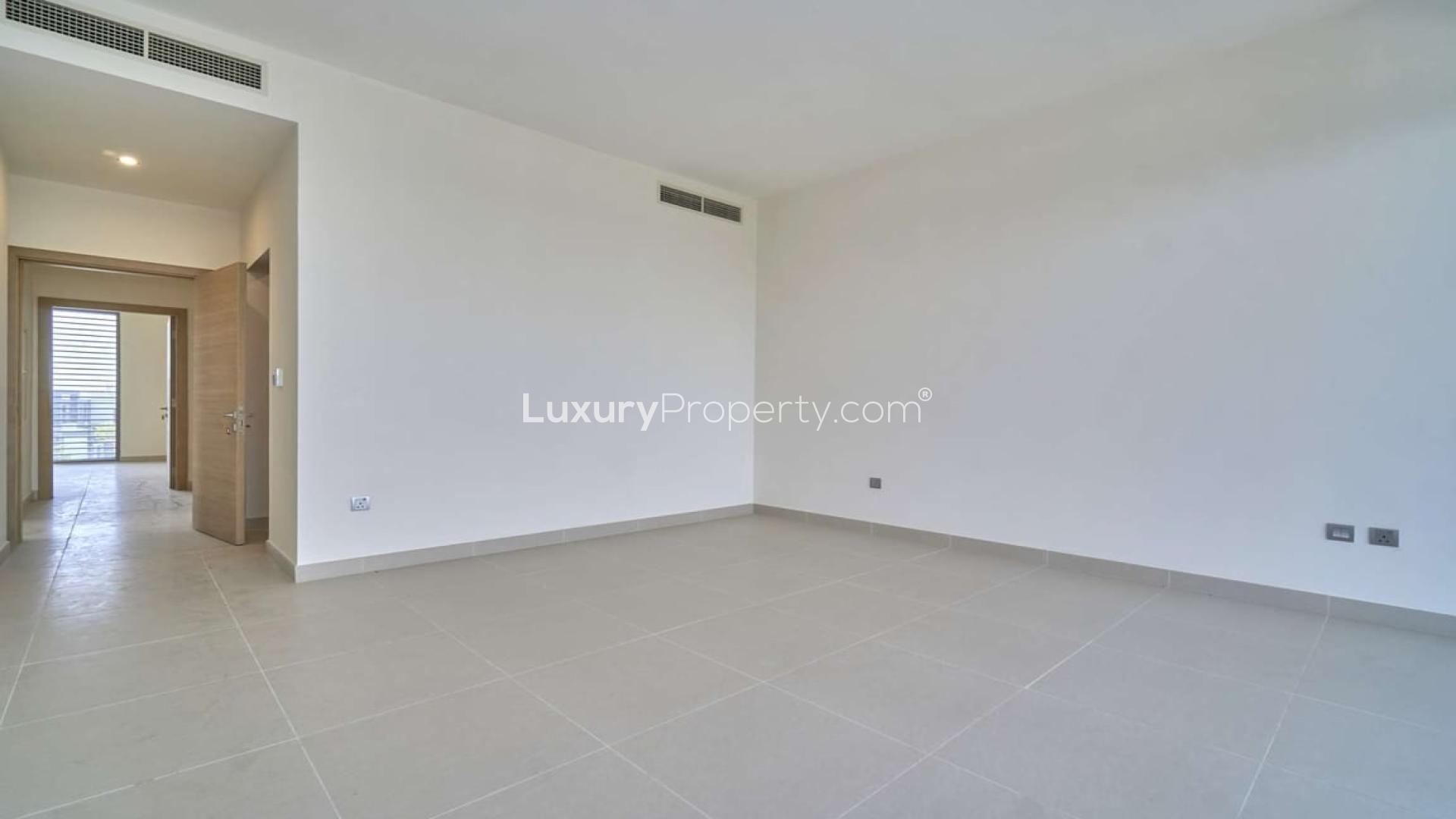 Empty bedroom interior in 5-bedroom villa, Sidra, Dubai Hills Estate, for sale