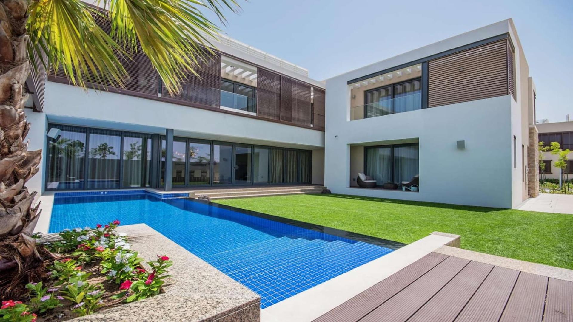 Gorgeous villa exterior with pool in Sobha Hartland, Mohammed Bin Rashid City, for sale