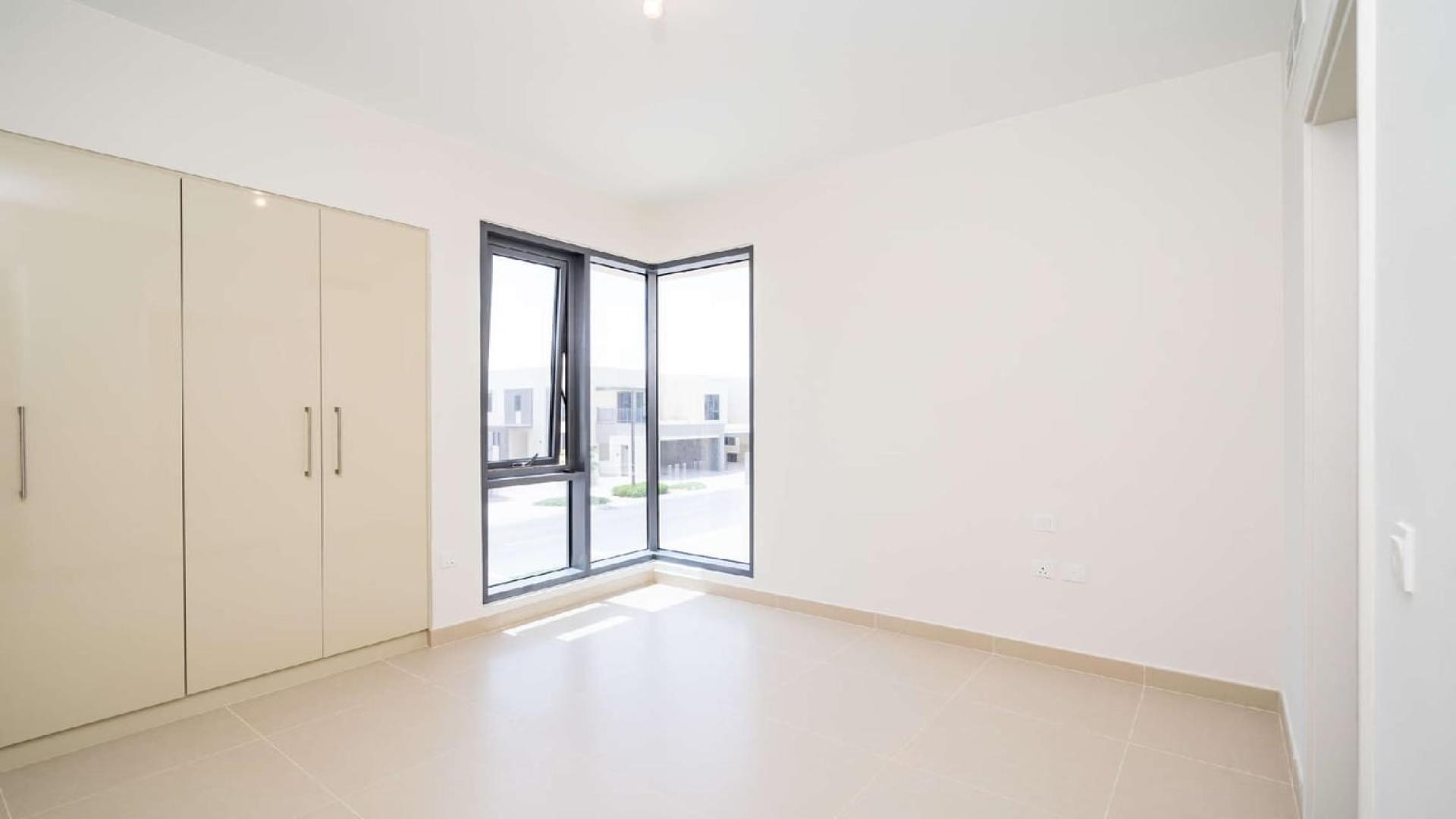 Modern kitchen with large windows in 5-bedroom townhouse, Dubai Hills Estate, Maple 1