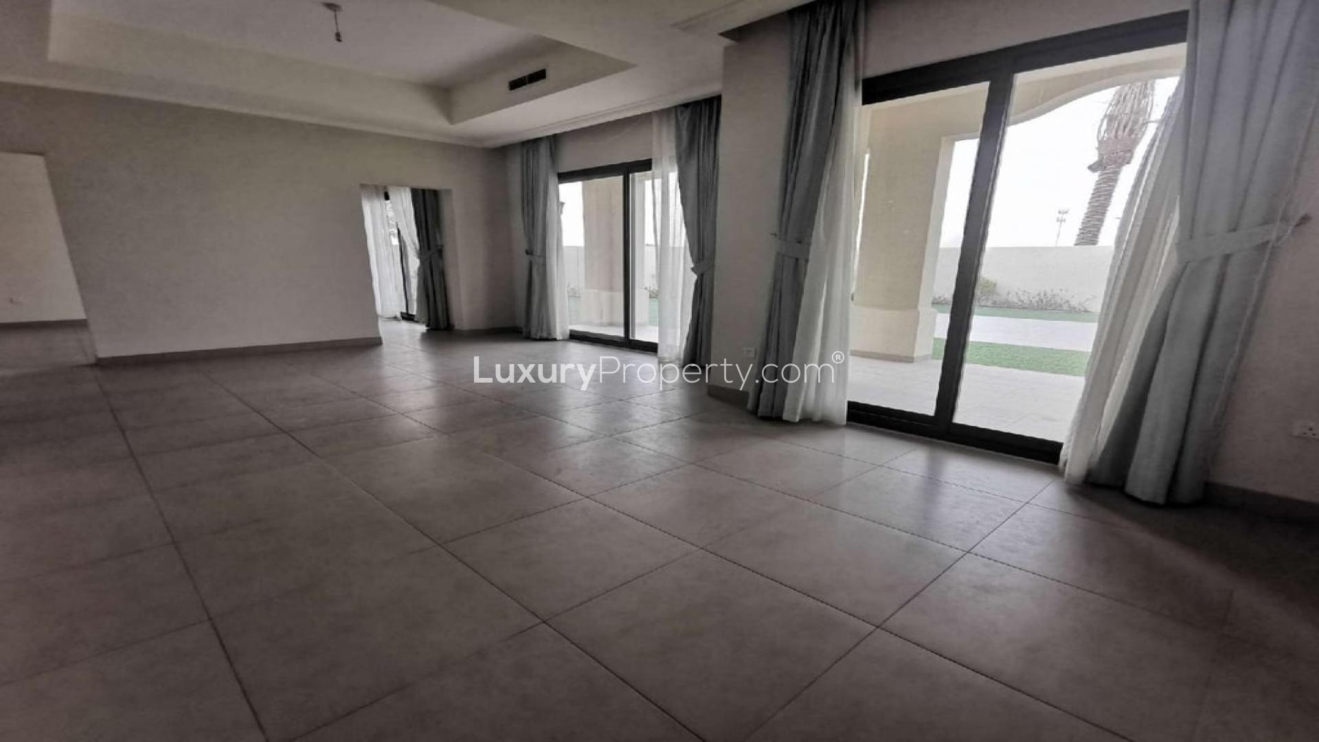 Large villa exterior with spacious garden in Lila, Arabian Ranches 2, for sale