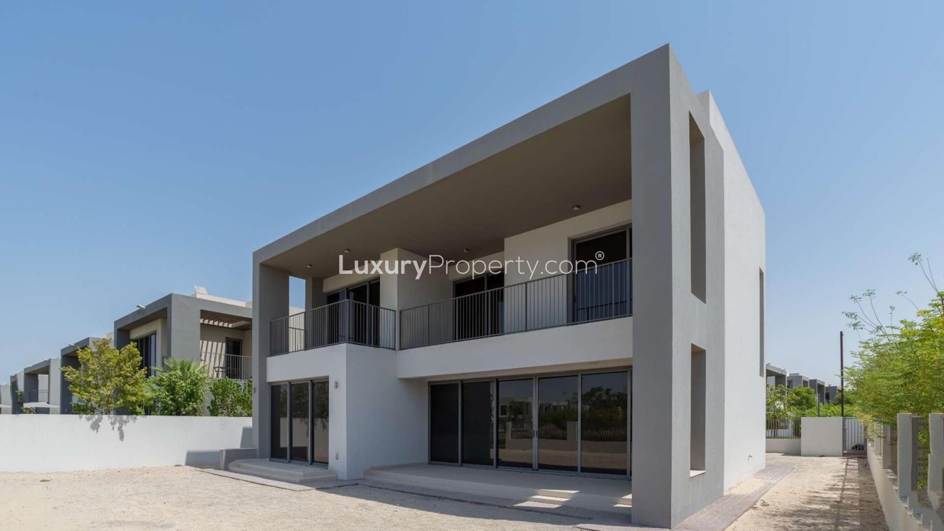 Empty bedroom with wooden closets in Sidra Villa, Dubai Hills Estate