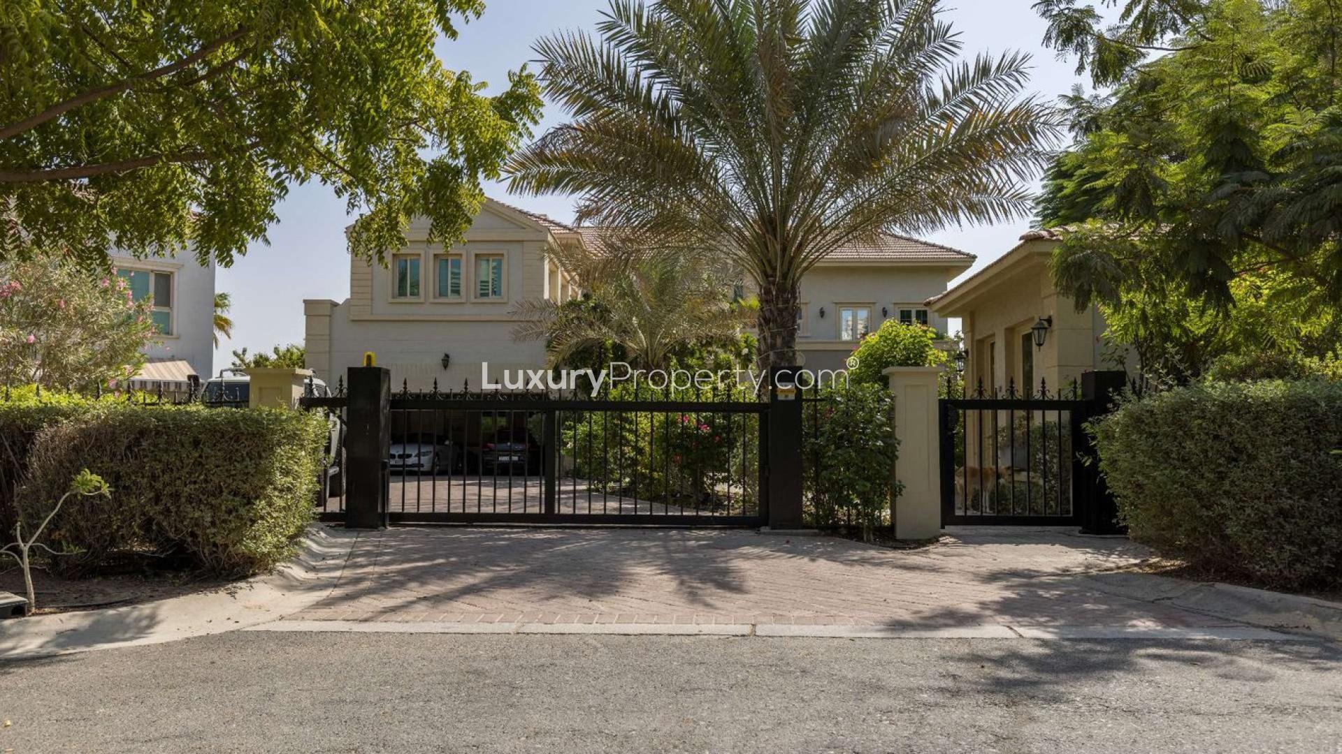 Lake view from villa in European Clusters, Jumeirah Islands, lush greenery and serene surroundings