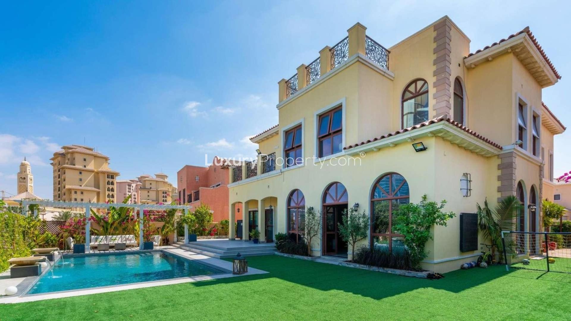 Exclusive upgraded 5-bedroom villa with pool in Jumeirah Golf Estates, Fire community