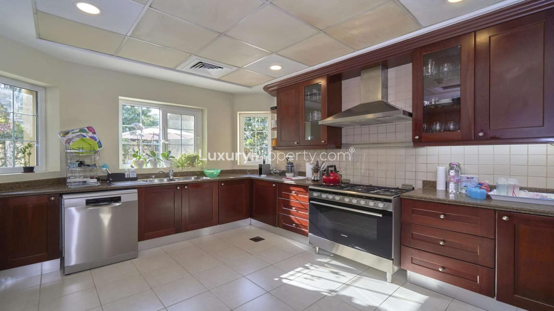 Luxury villa with private pool in Arabian Ranches, Terra Nova, featuring upgraded outdoor area